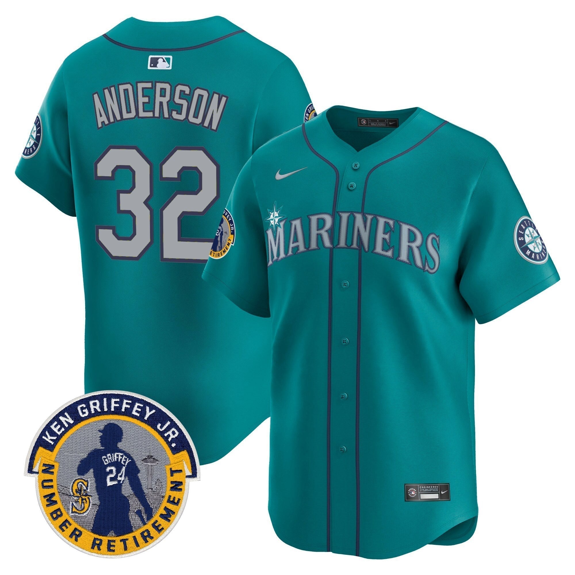 SEA 2025 Ken Griffey Jr. Patch Vapor Premier Limited Jersey - Stitched
