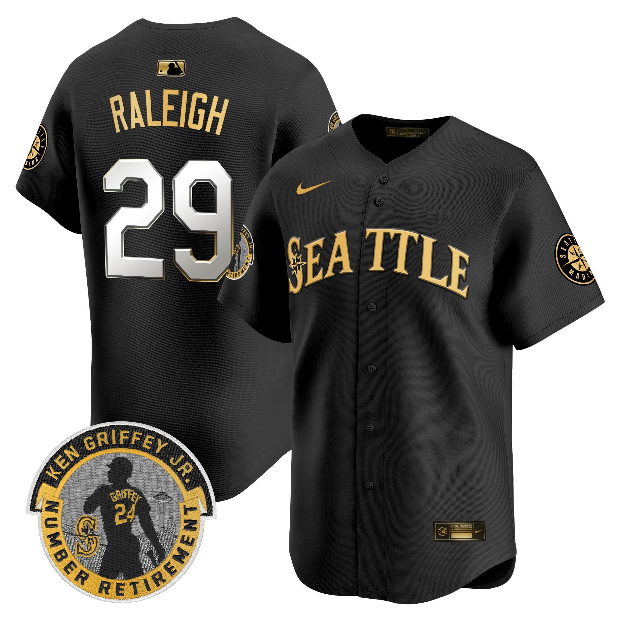 SEA 2025 Ken Griffey Jr. Patch Vapor Premier Limited Jersey - Stitched