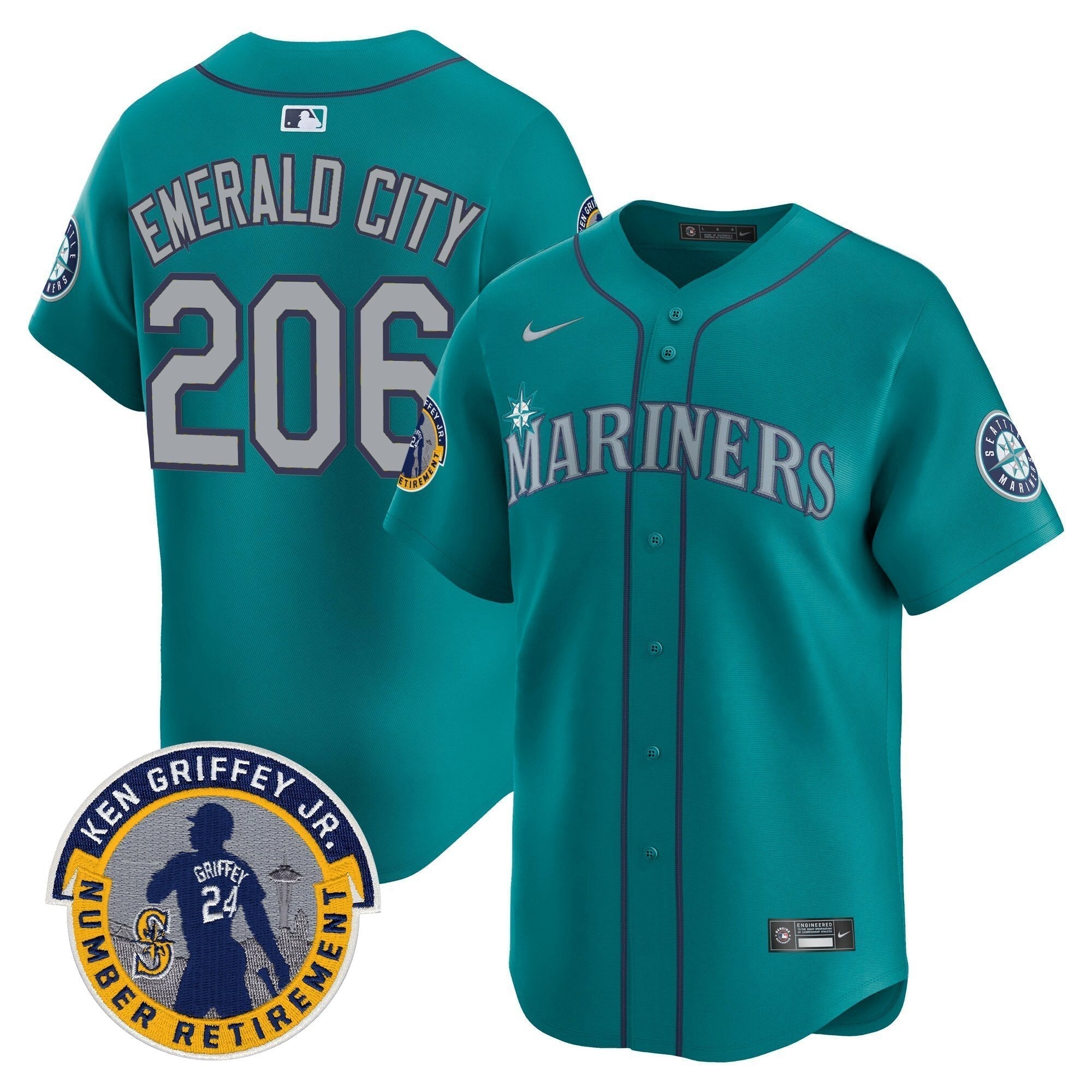 SEA 2025 Ken Griffey Jr. Patch Vapor Premier Limited Jersey - Stitched