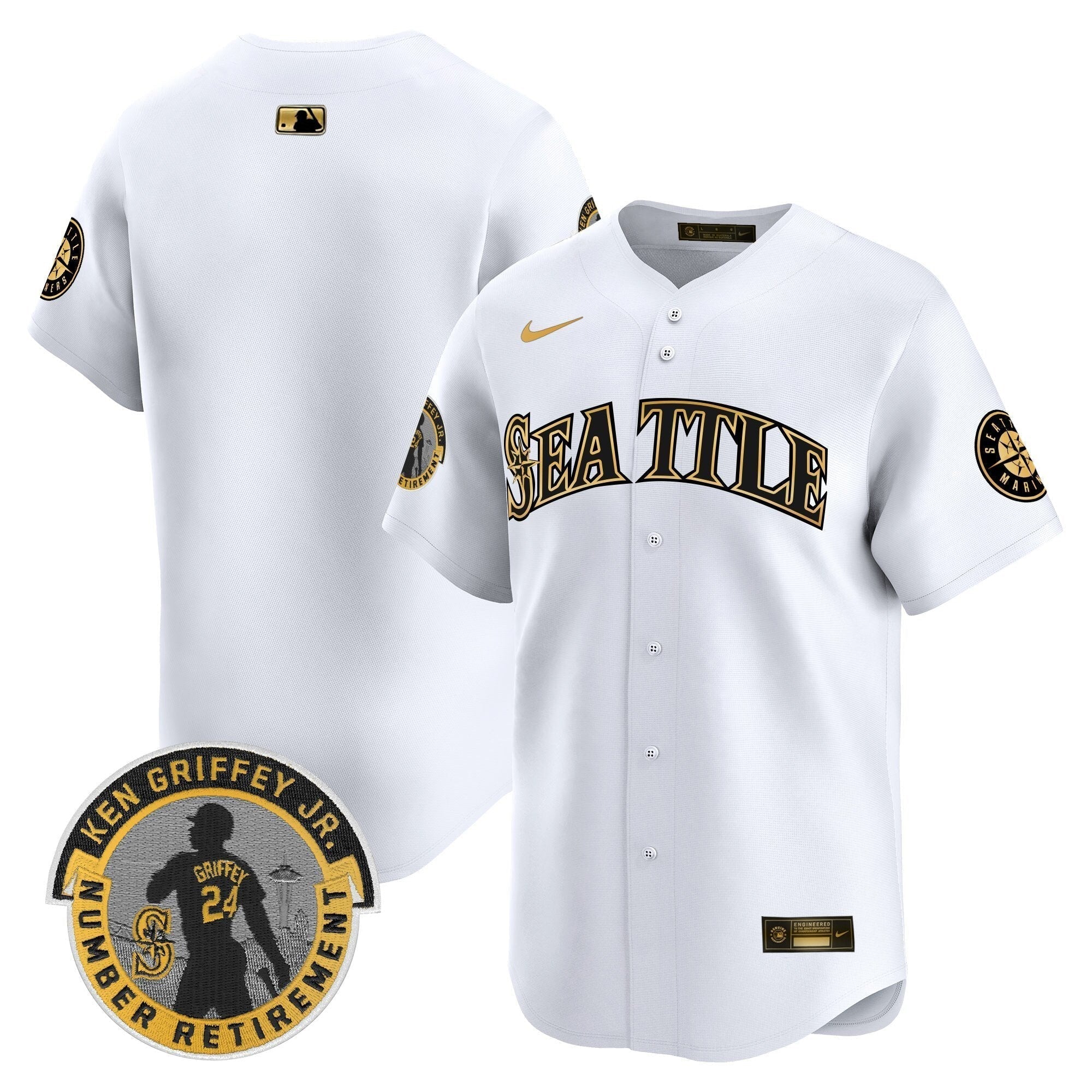 SEA 2025 Ken Griffey Jr. Patch Vapor Premier Limited Jersey - Stitched