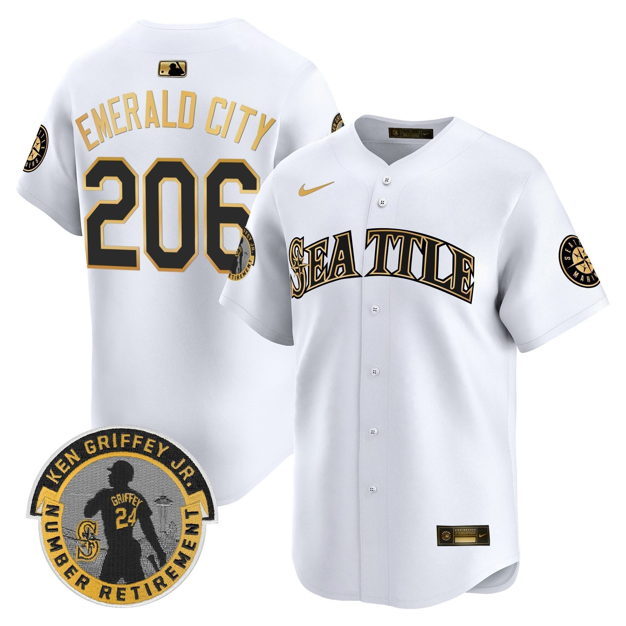 SEA 2025 Ken Griffey Jr. Patch Vapor Premier Limited Jersey - Stitched