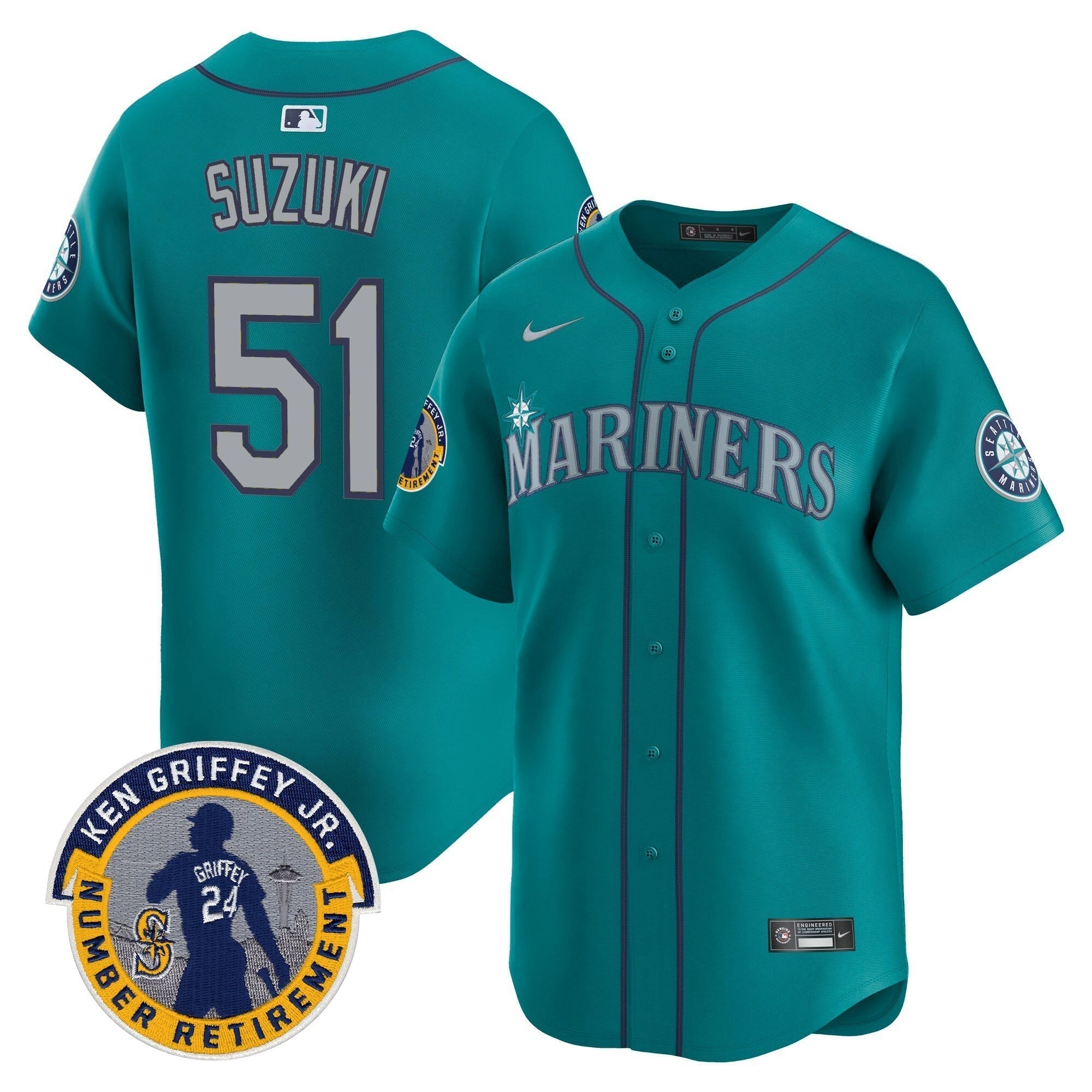 SEA 2025 Ken Griffey Jr. Patch Vapor Premier Limited Jersey - Stitched