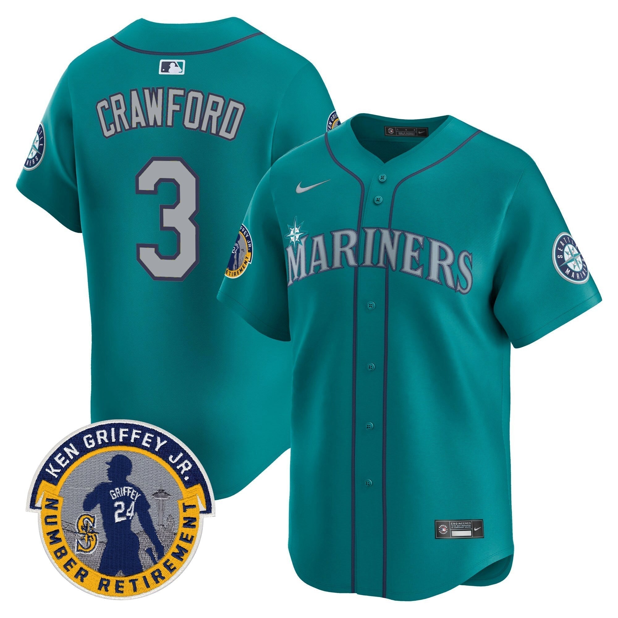 SEA 2025 Ken Griffey Jr. Patch Vapor Premier Limited Jersey - Stitched
