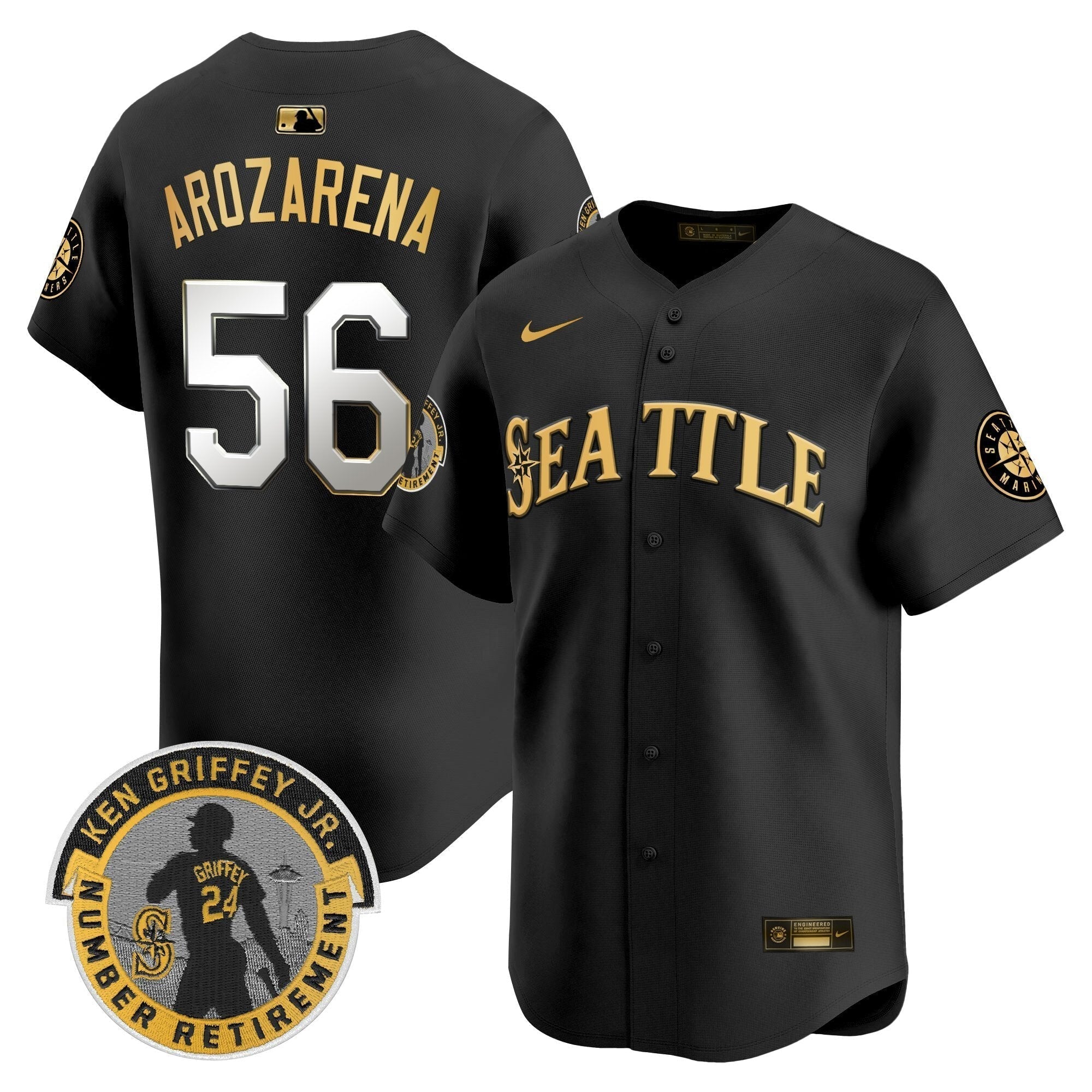 SEA 2025 Ken Griffey Jr. Patch Vapor Premier Limited Jersey - Stitched