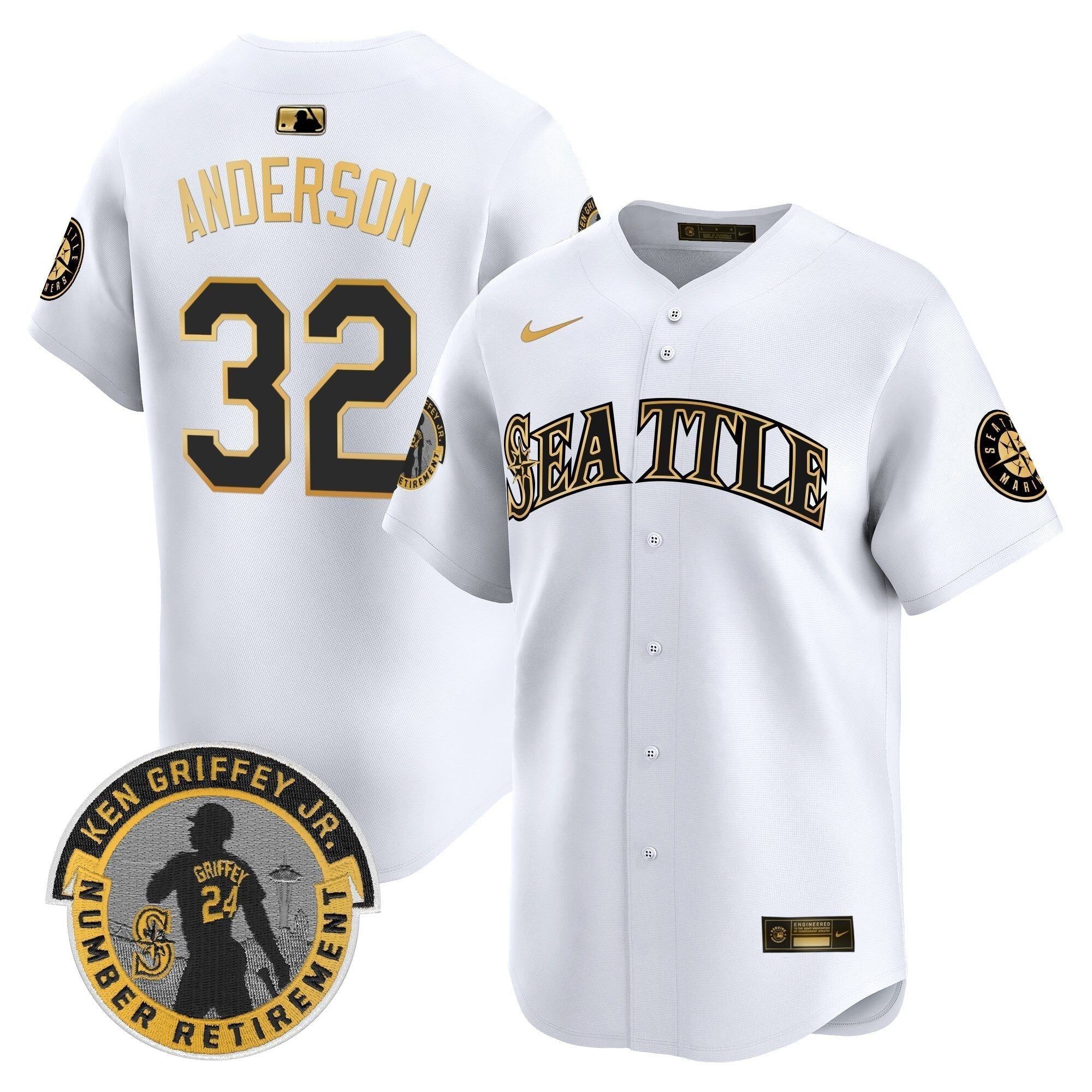 SEA 2025 Ken Griffey Jr. Patch Vapor Premier Limited Jersey - Stitched