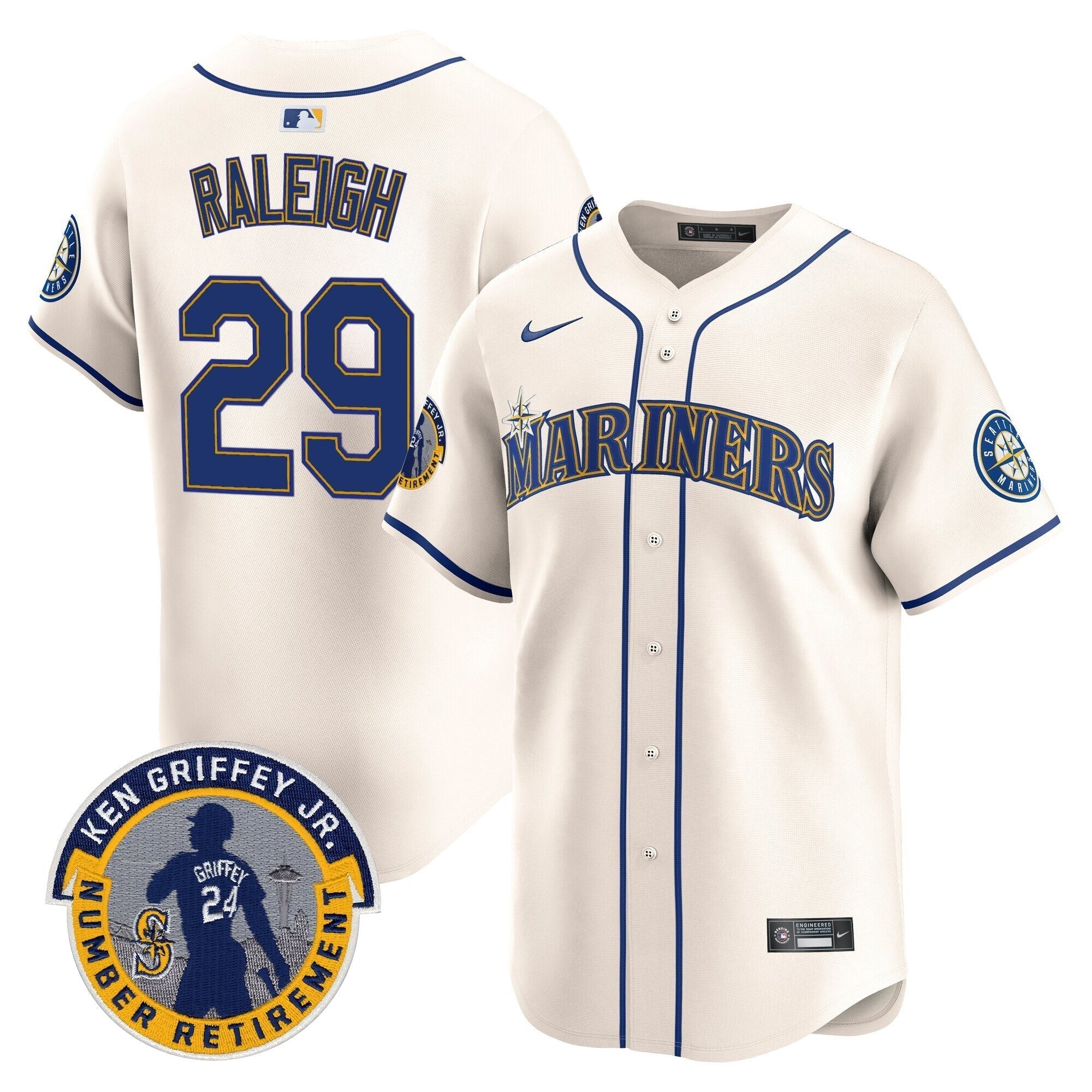 SEA 2025 Ken Griffey Jr. Patch Vapor Premier Limited Jersey - Stitched