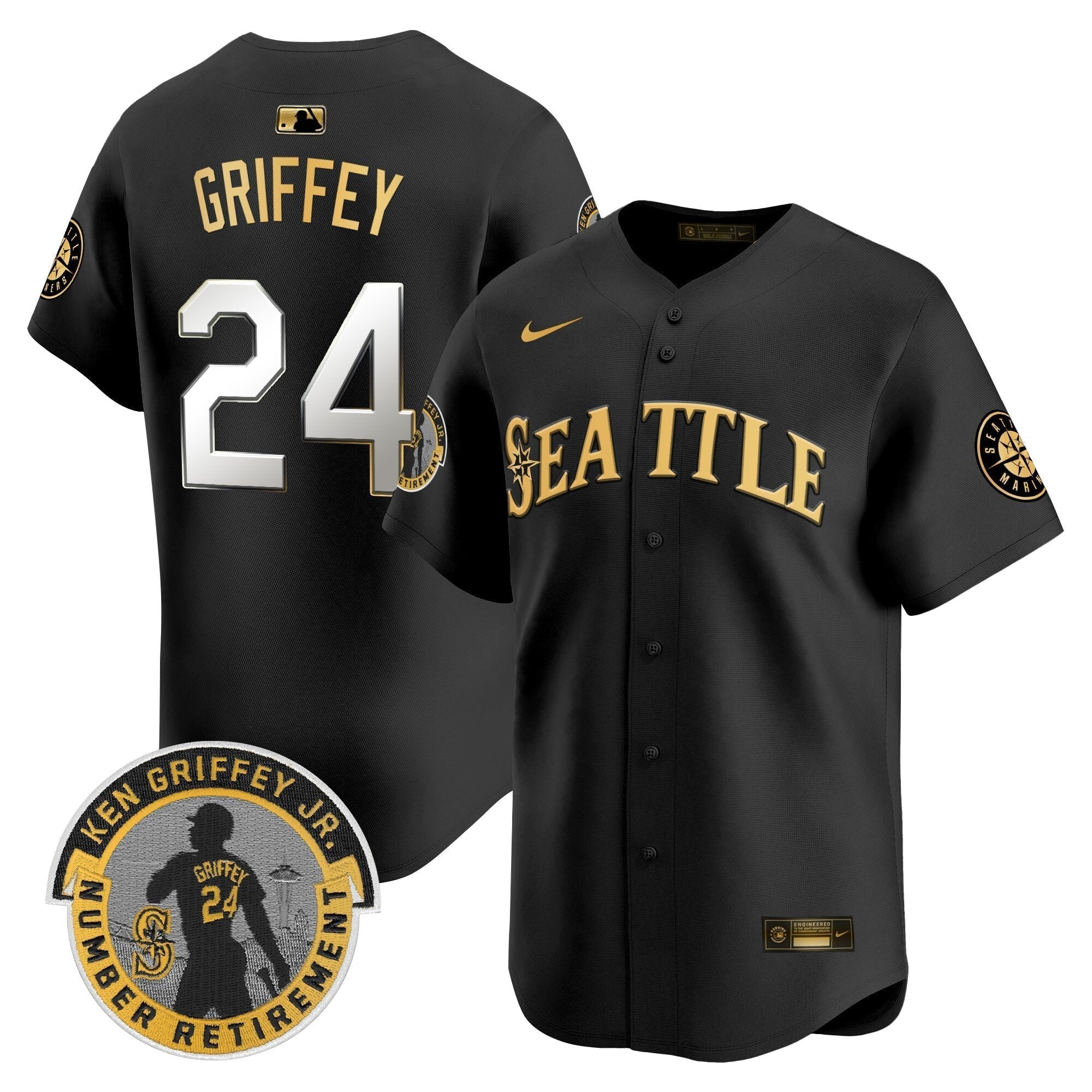 SEA 2025 Ken Griffey Jr. Patch Vapor Premier Limited Jersey - Stitched