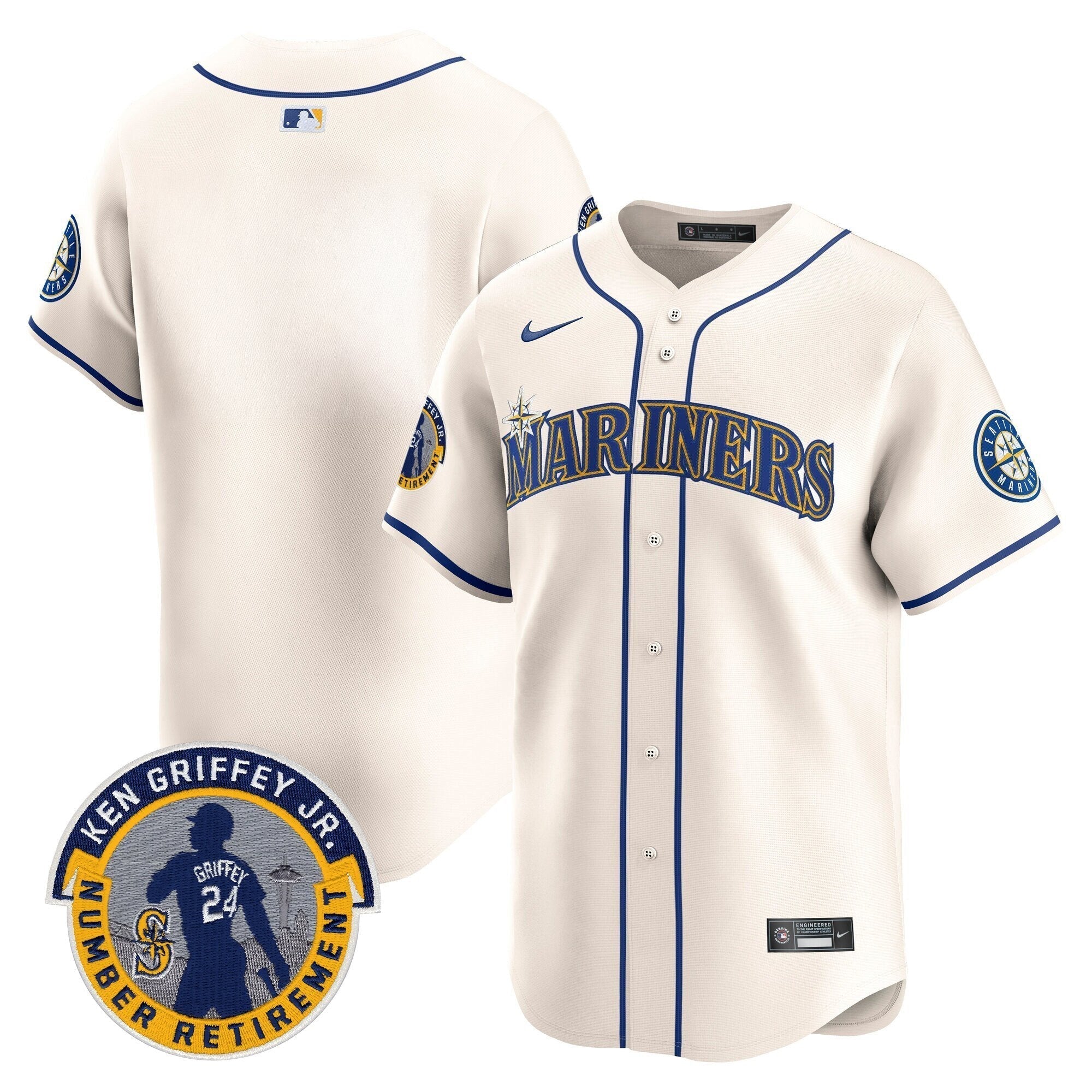 SEA 2025 Ken Griffey Jr. Patch Vapor Premier Limited Jersey - Stitched