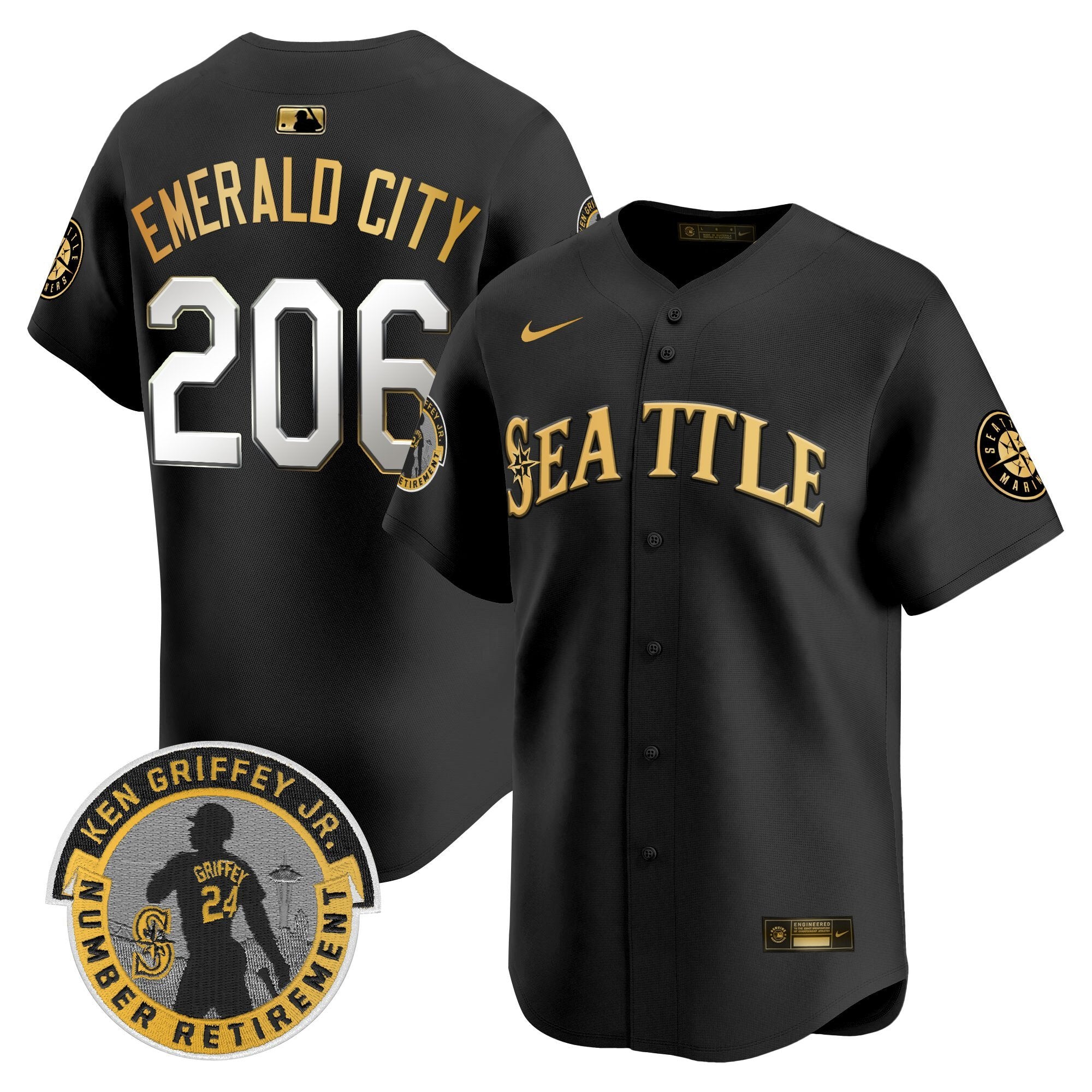 SEA 2025 Ken Griffey Jr. Patch Vapor Premier Limited Jersey - Stitched