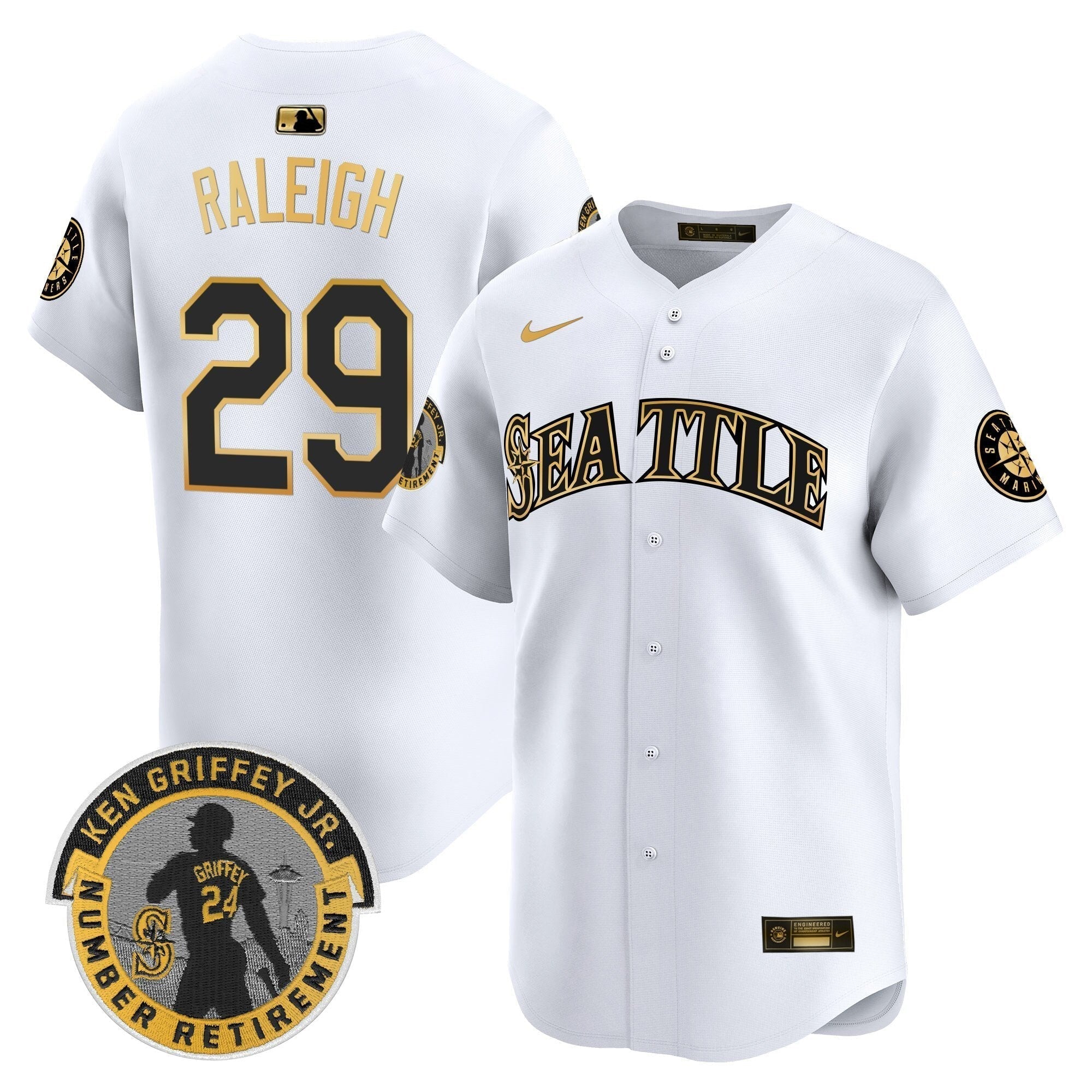 SEA 2025 Ken Griffey Jr. Patch Vapor Premier Limited Jersey - Stitched