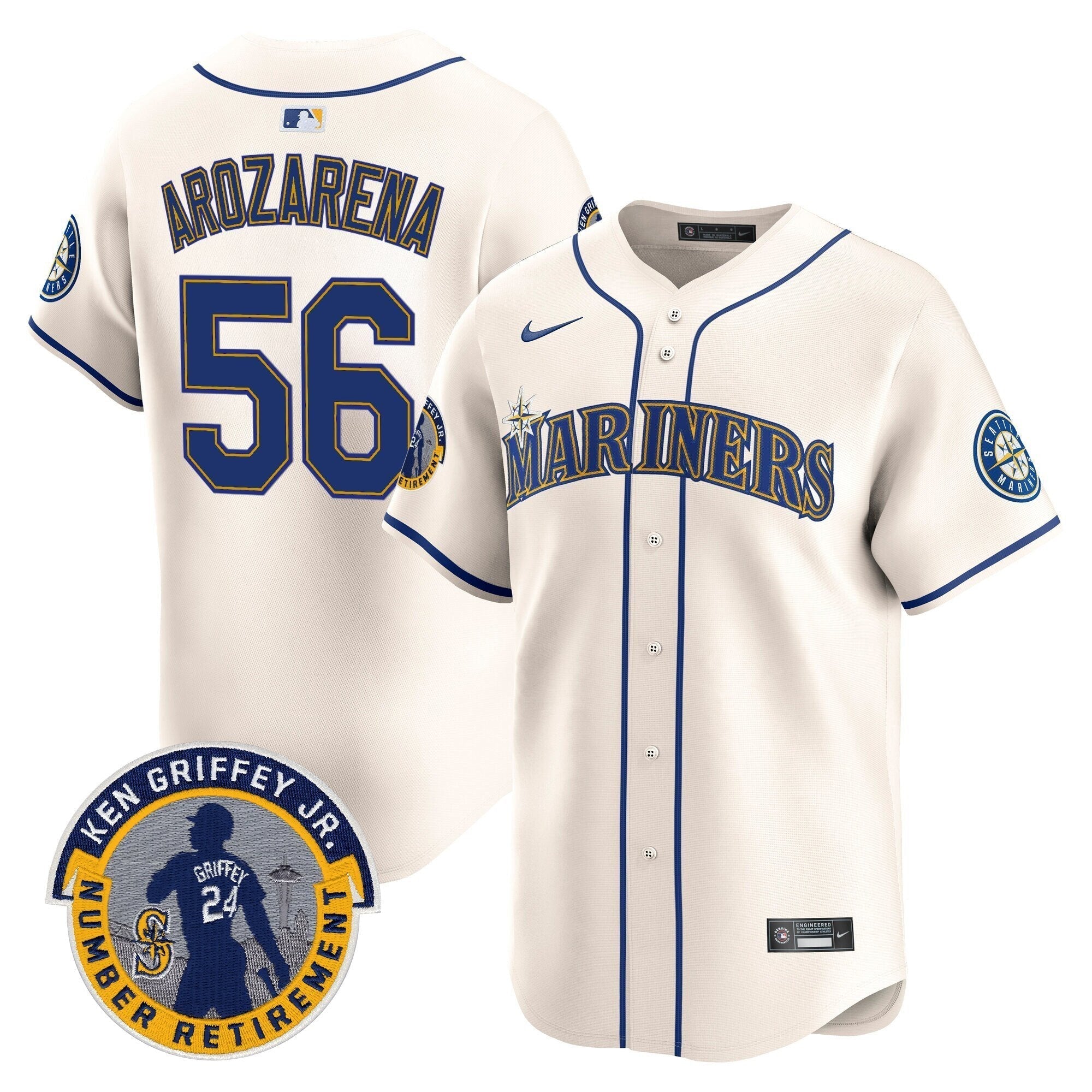 SEA 2025 Ken Griffey Jr. Patch Vapor Premier Limited Jersey - Stitched