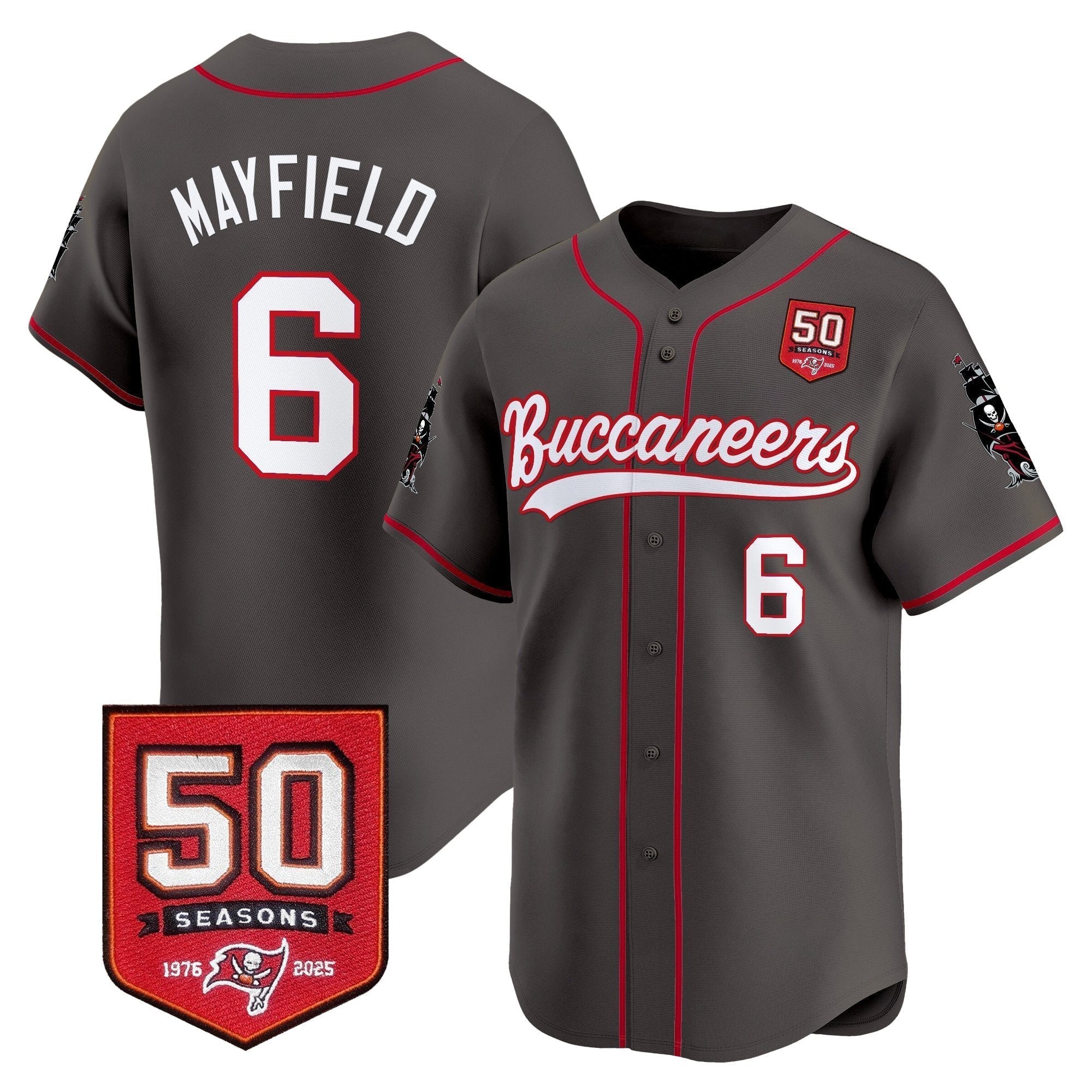 TB 50th Season Patch Vapor Baseball Jersey - Stitched