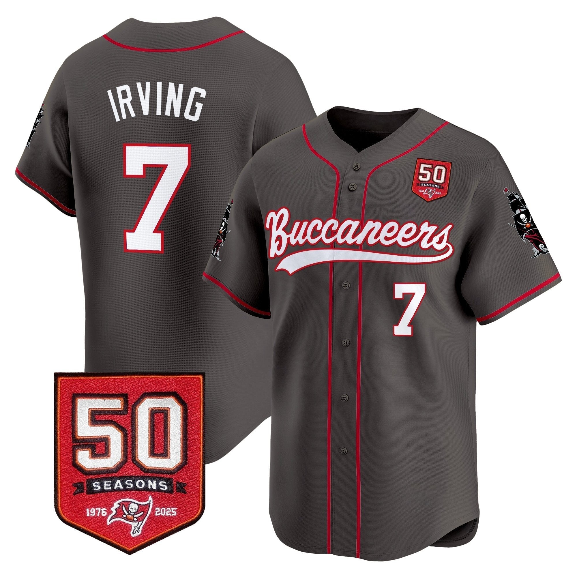 TB 50th Season Patch Vapor Baseball Jersey - Stitched
