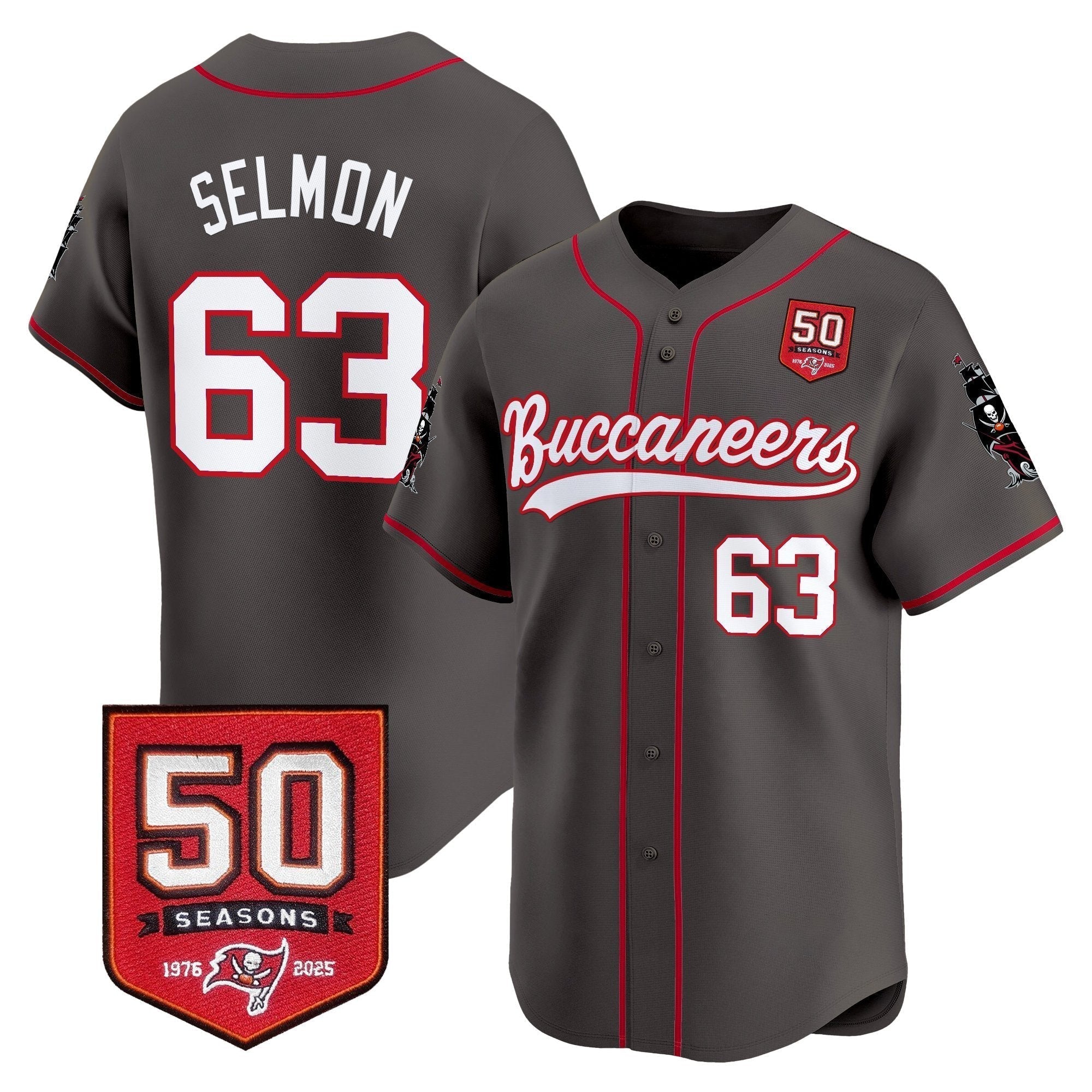 TB 50th Season Patch Vapor Baseball Jersey - Stitched