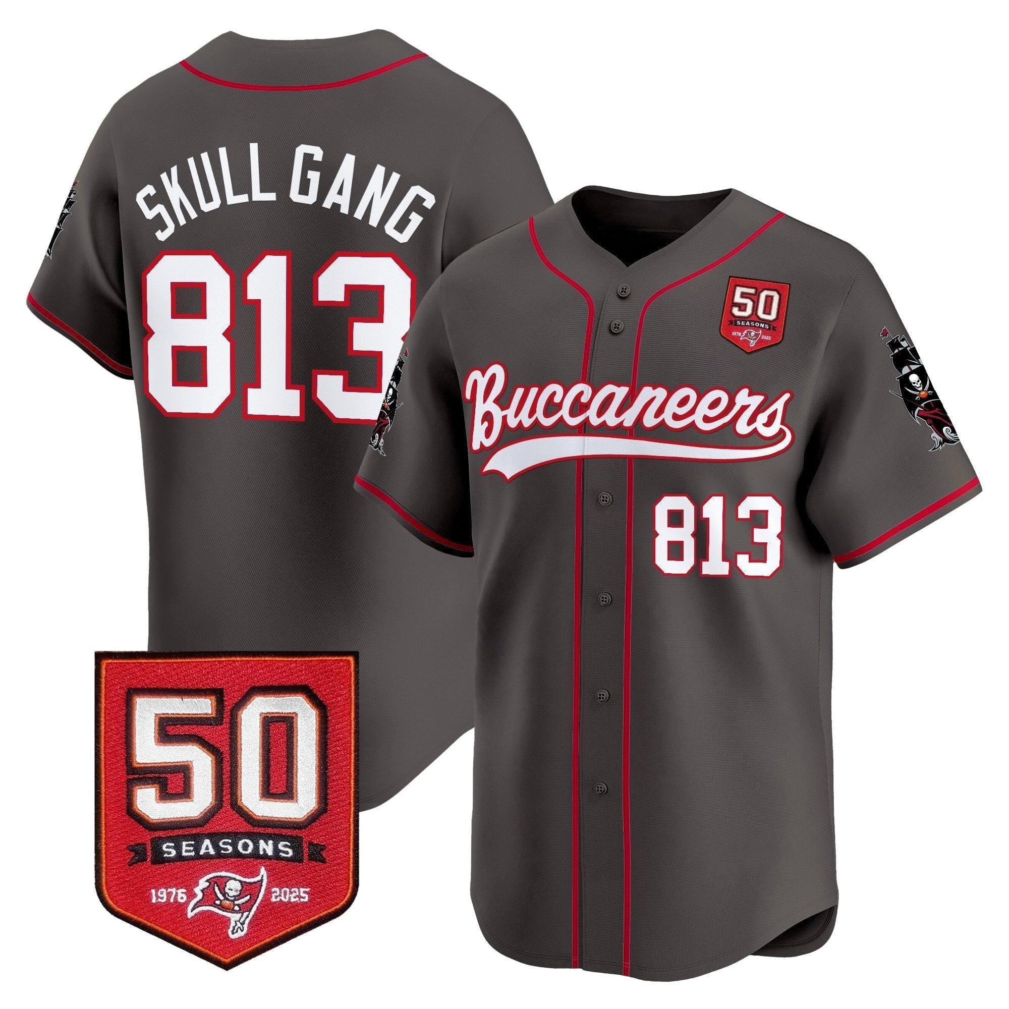 TB 50th Season Patch Vapor Baseball Jersey - Stitched