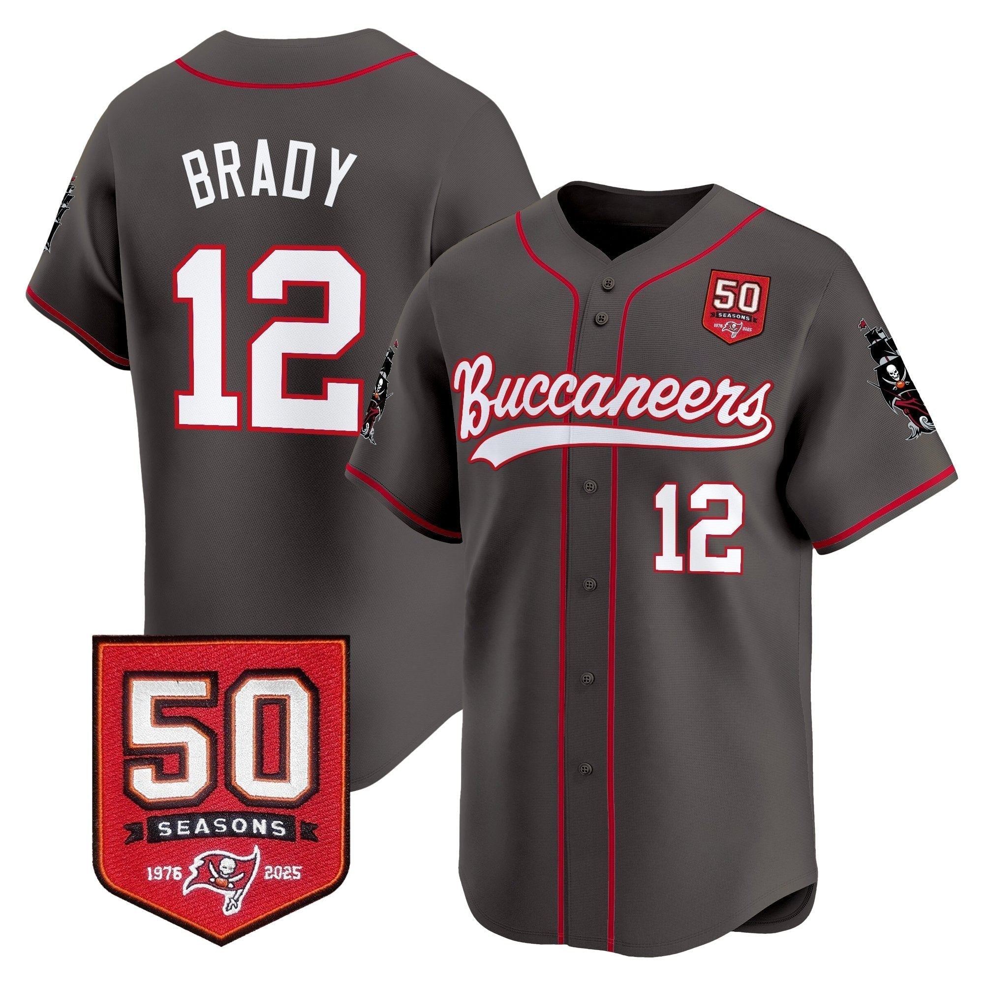 TB 50th Season Patch Vapor Baseball Jersey - Stitched