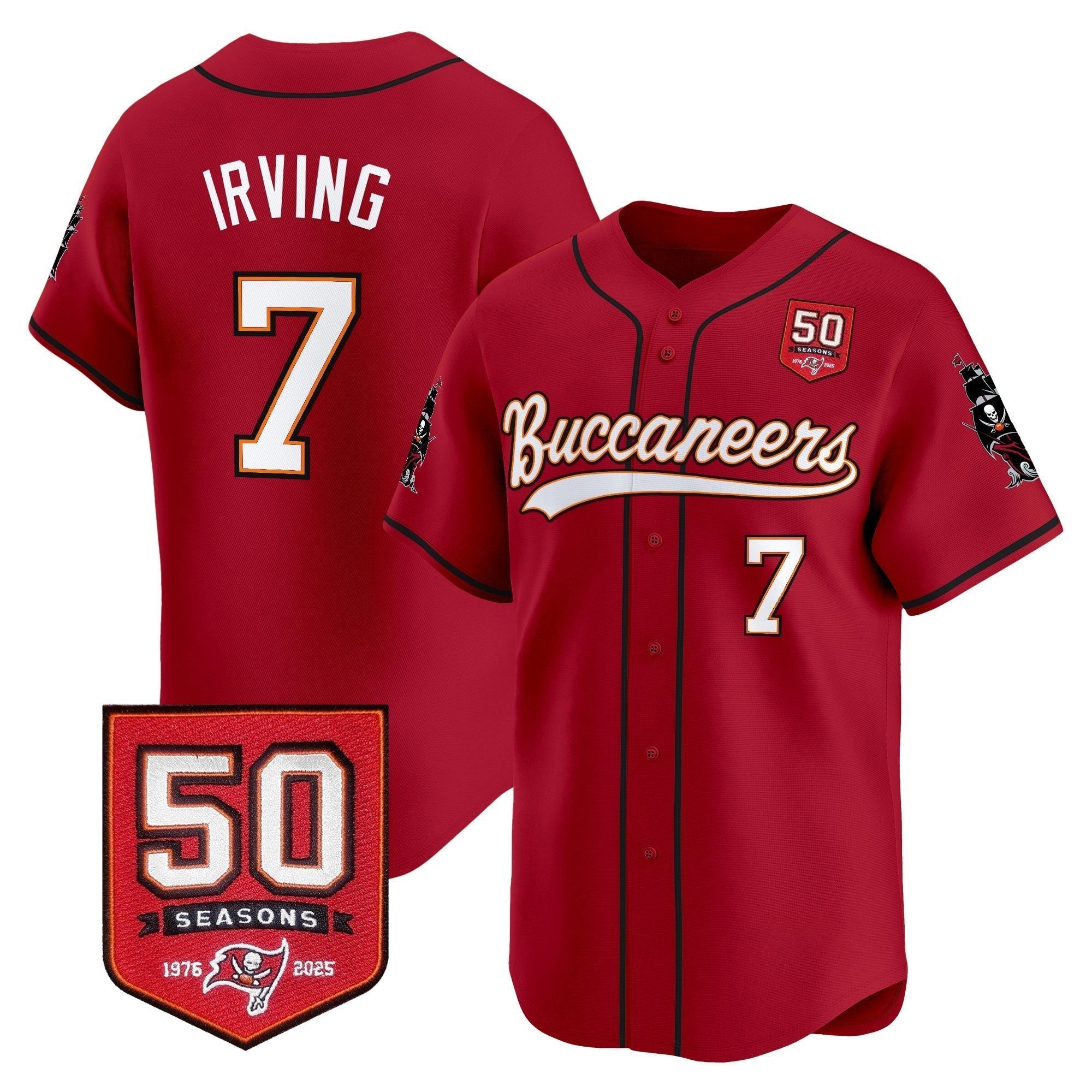 TB 50th Season Patch Vapor Baseball Jersey - Stitched