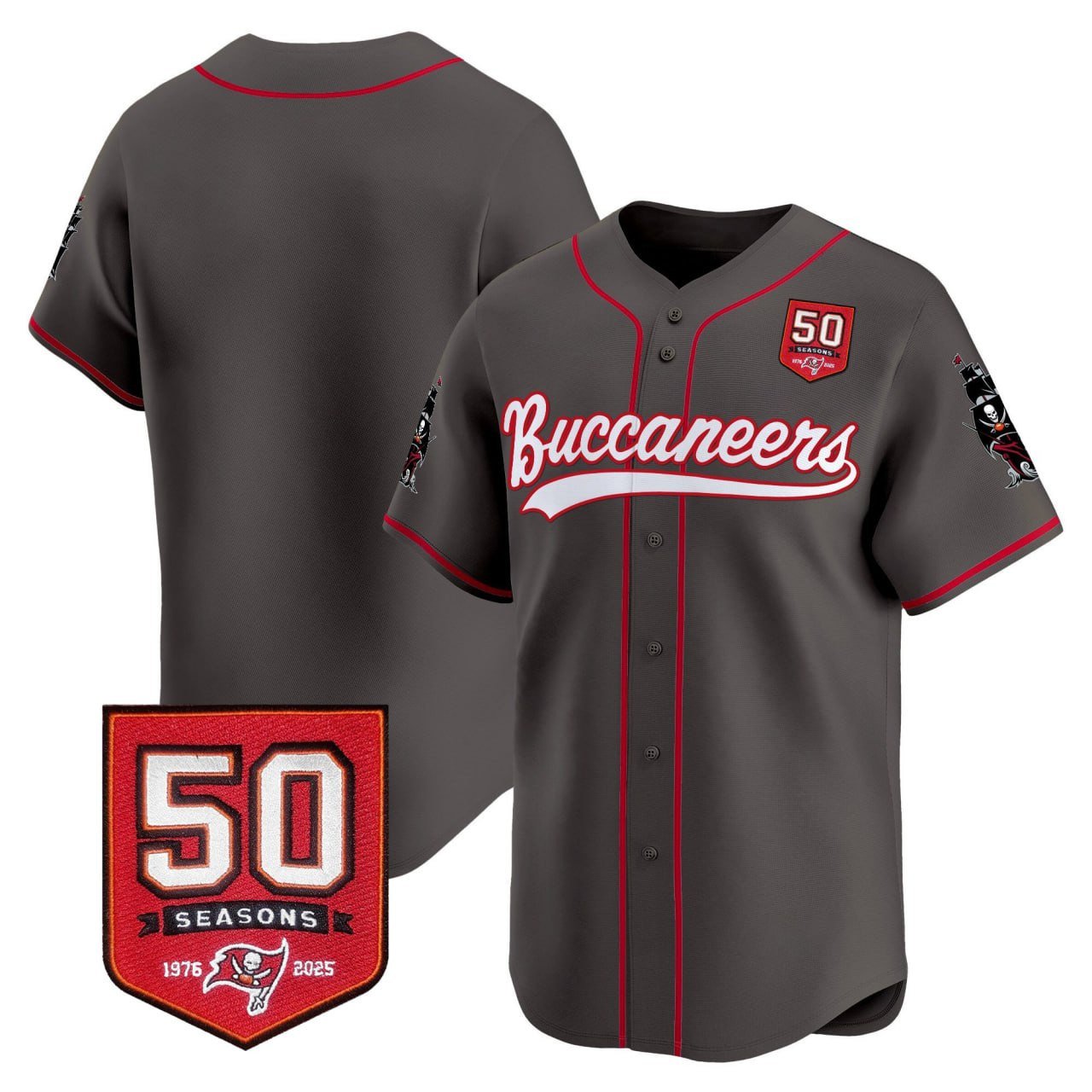 TB 50th Season Patch Vapor Baseball Jersey - Stitched