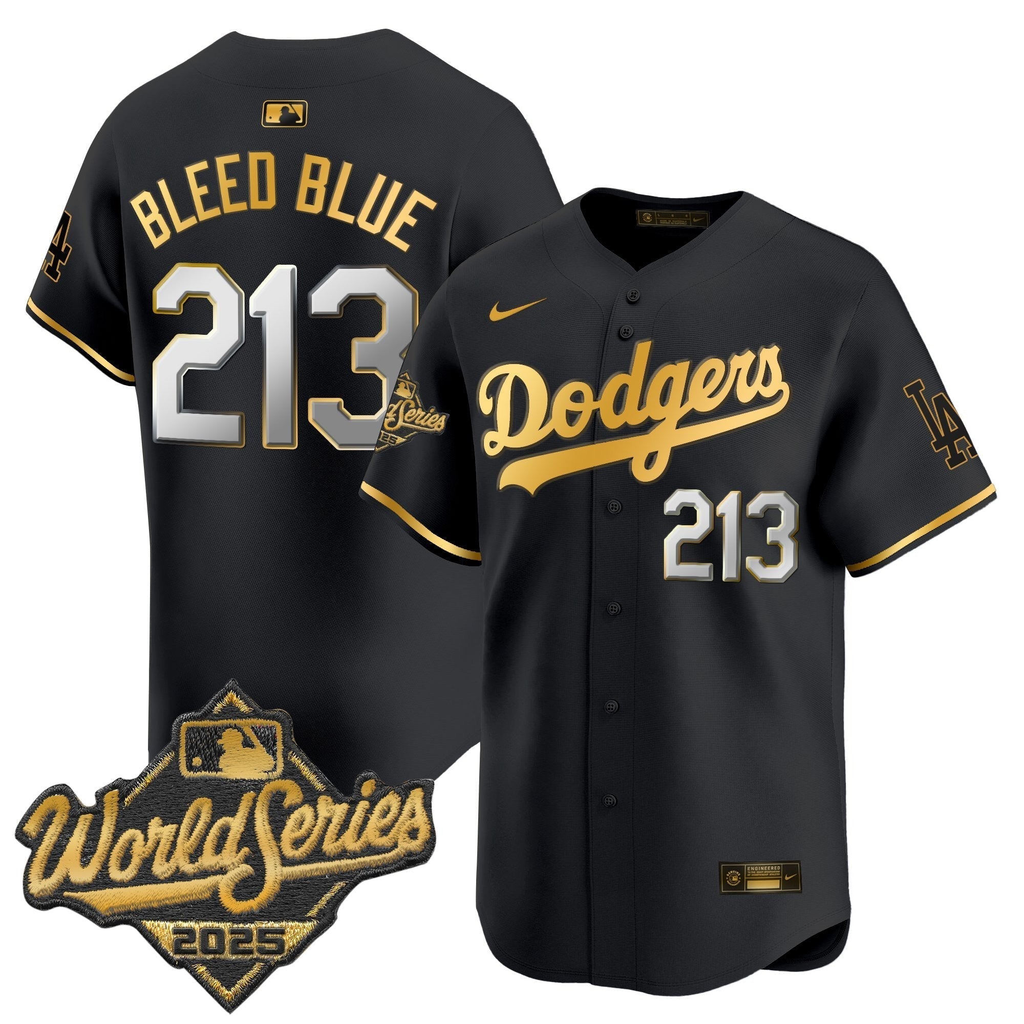 Dodgers 2025 World Series Gold Trim Vapor Premier Limited Jersey - Stitched