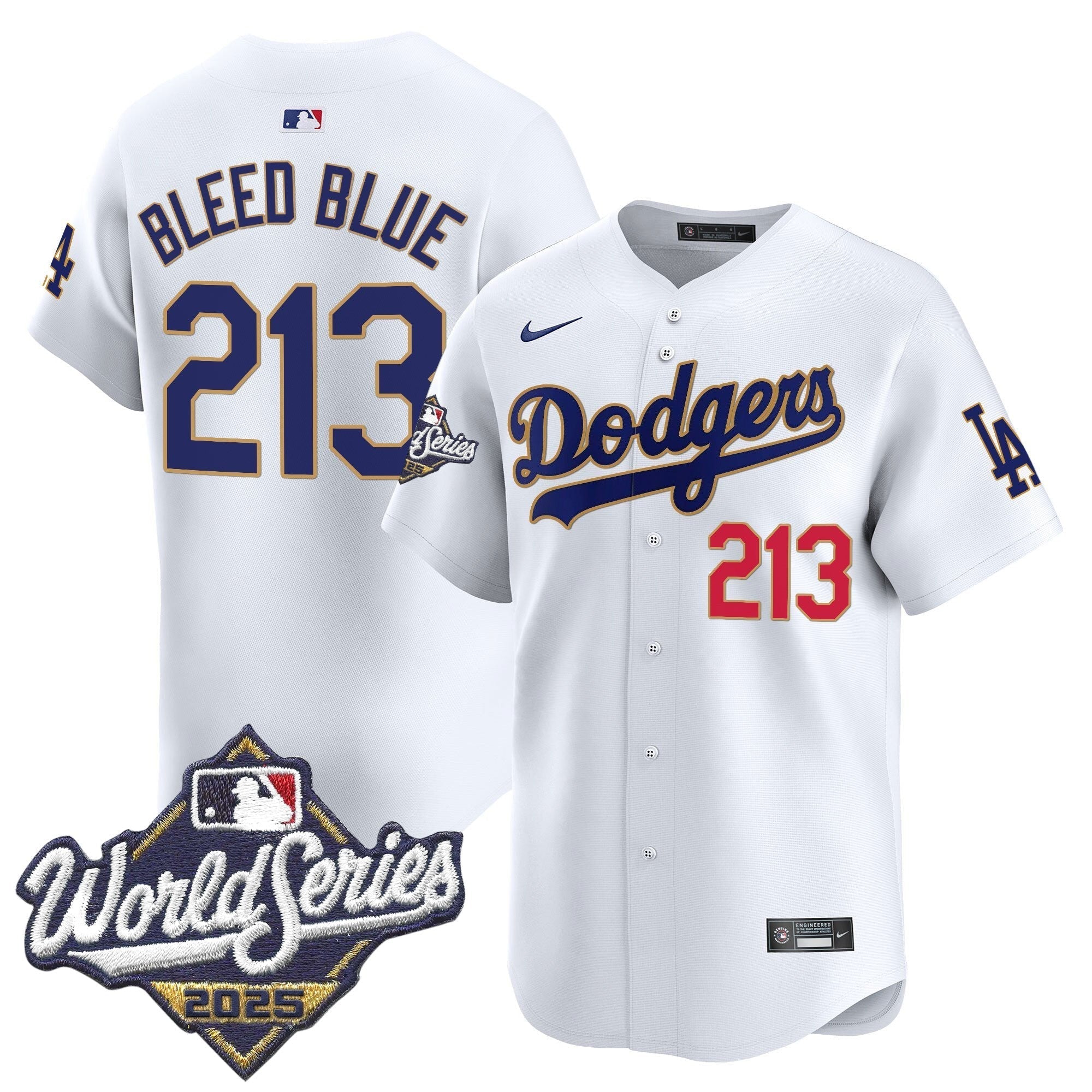 Dodgers 2025 World Series Gold Trim Vapor Premier Limited Jersey - Stitched