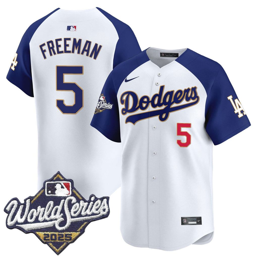 Dodgers 2025 World Series Gold Trim Vapor Premier Limited Jersey - Stitched