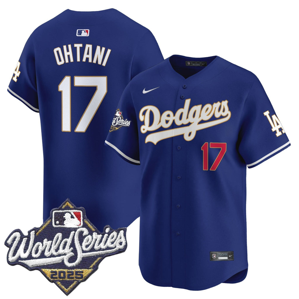 Dodgers 2025 World Series Gold Trim Vapor Premier Limited Jersey - Stitched