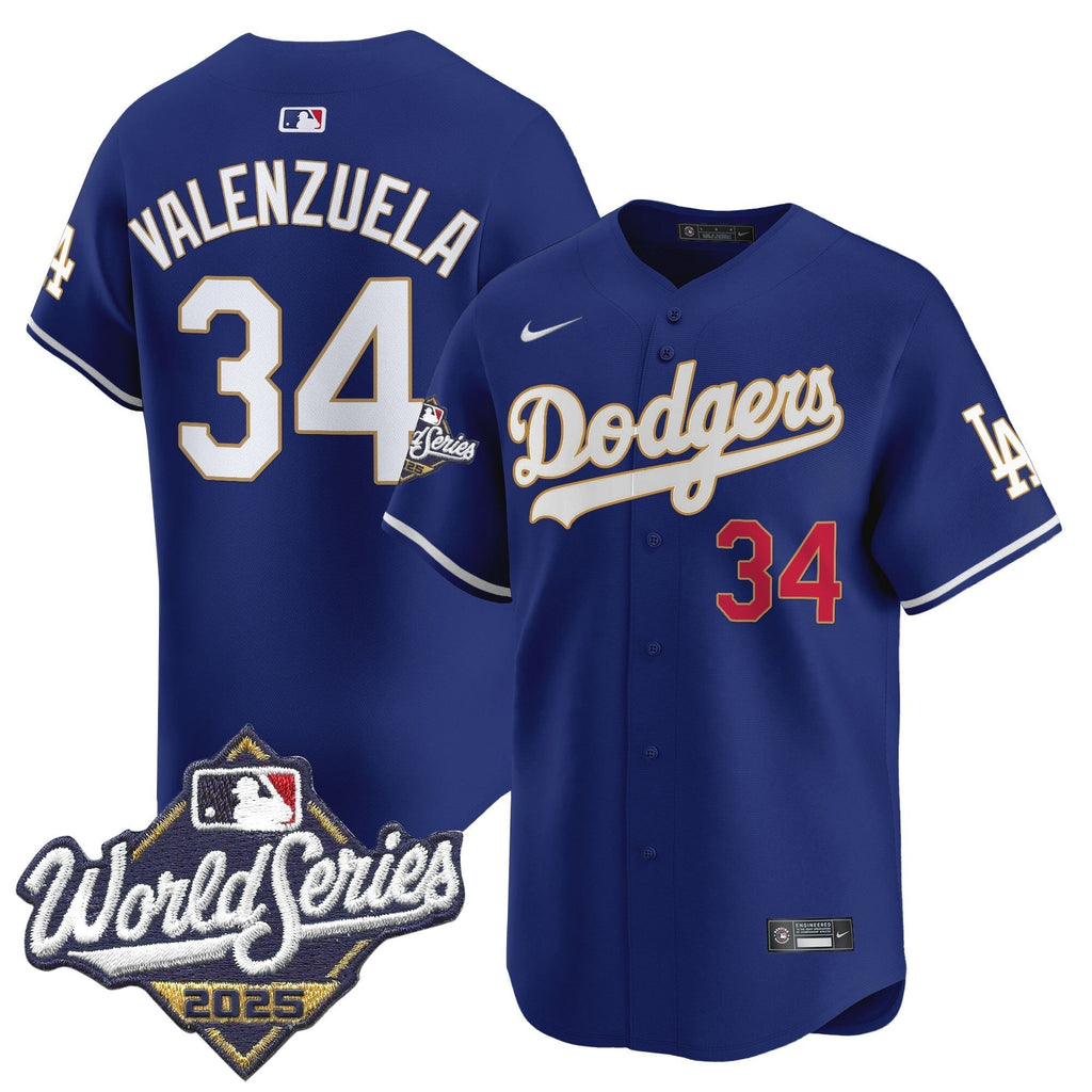Dodgers 2025 World Series Gold Trim Vapor Premier Limited Jersey - Stitched