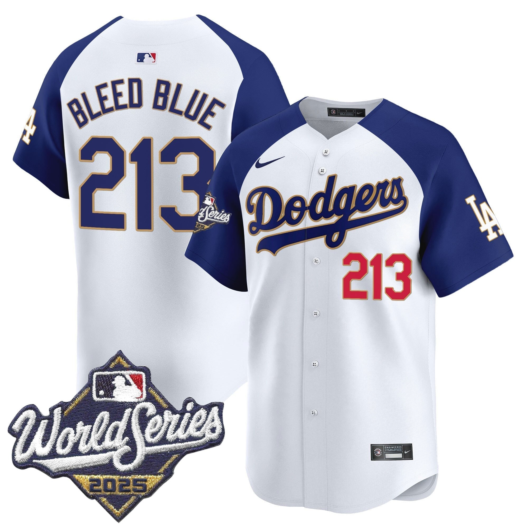 Dodgers 2025 World Series Gold Trim Vapor Premier Limited Jersey - Stitched