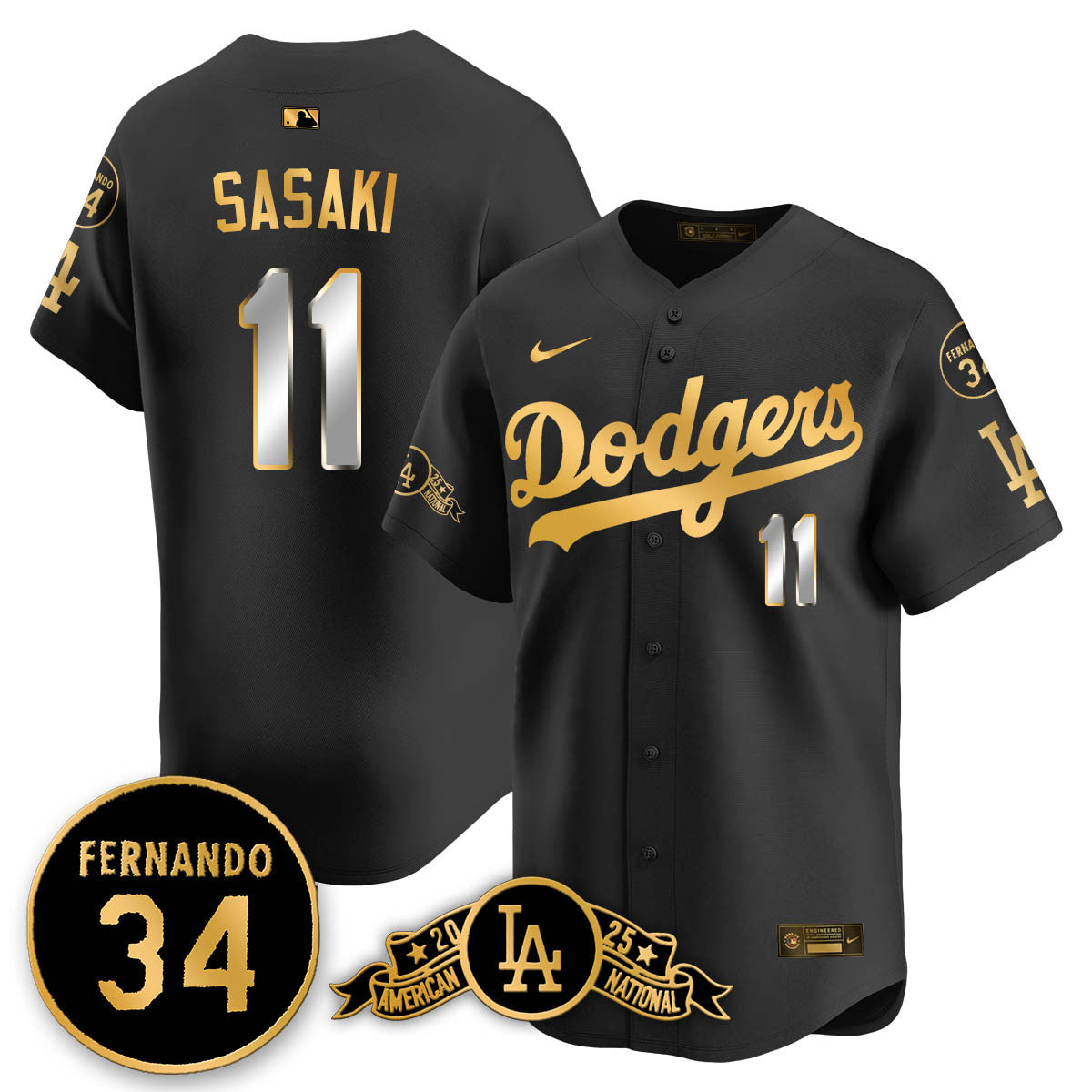 LAD 2025 National League Champions Jersey - Stitched