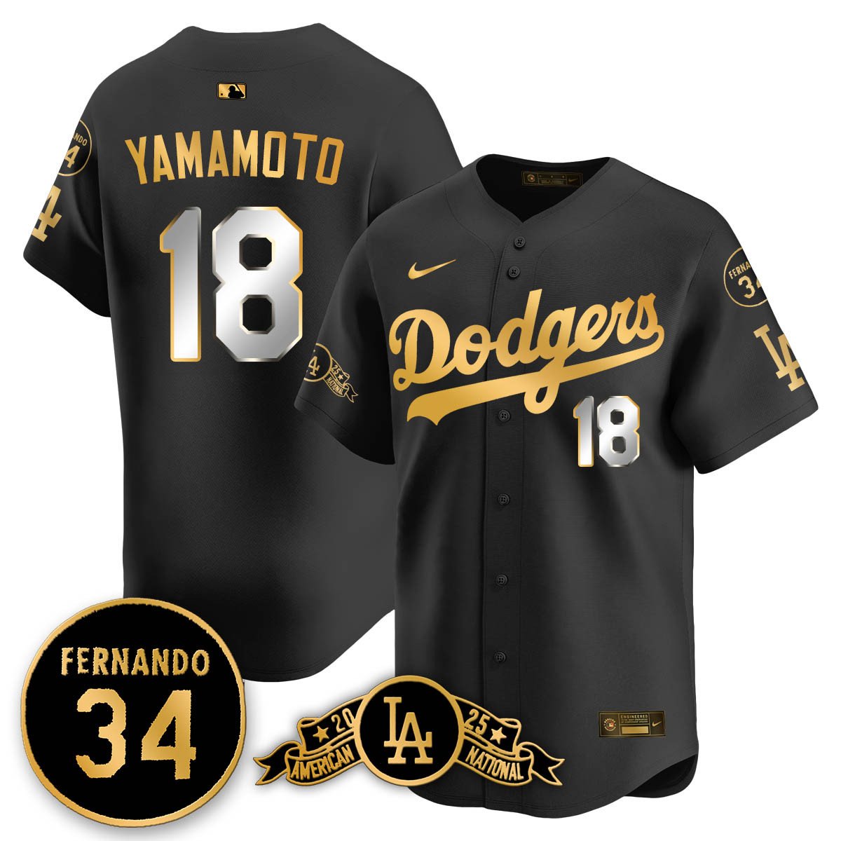 LAD 2025 National League Champions Jersey - Stitched