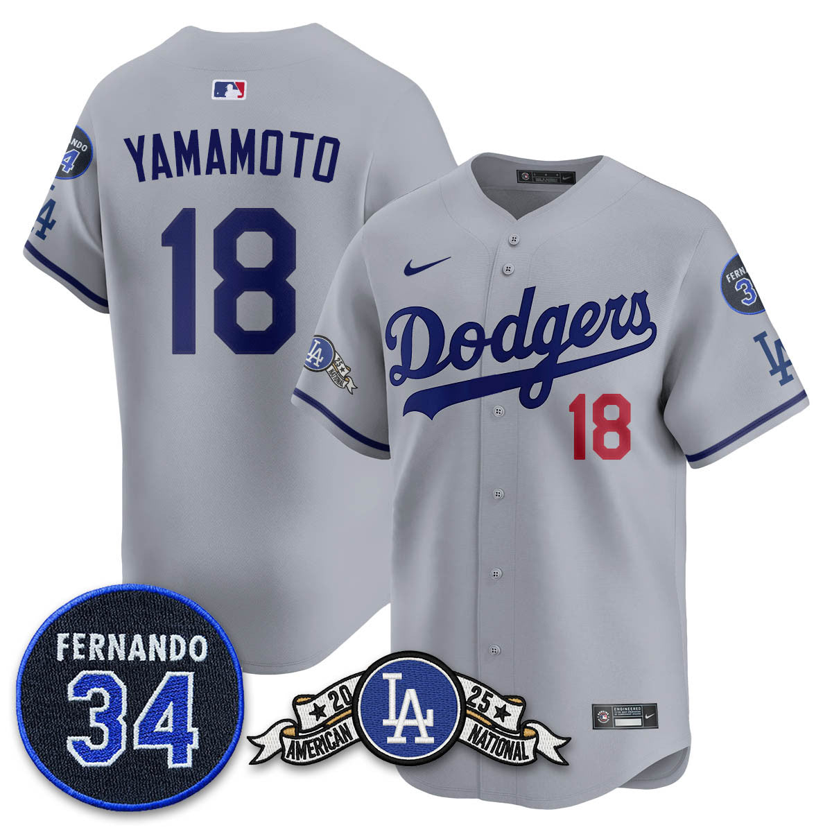 LAD 2025 National League Champions Jersey - Stitched