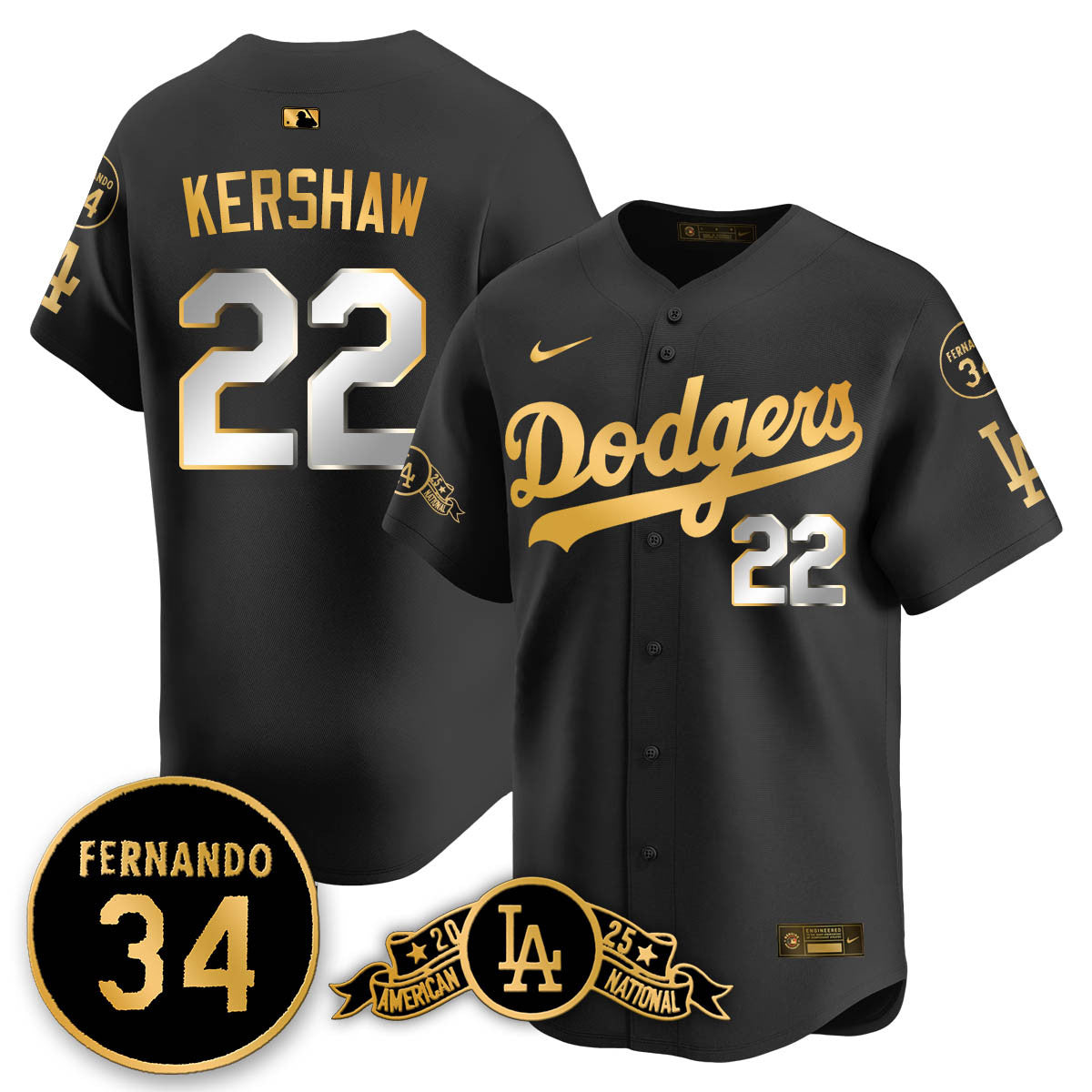 LAD 2025 National League Champions Jersey - Stitched