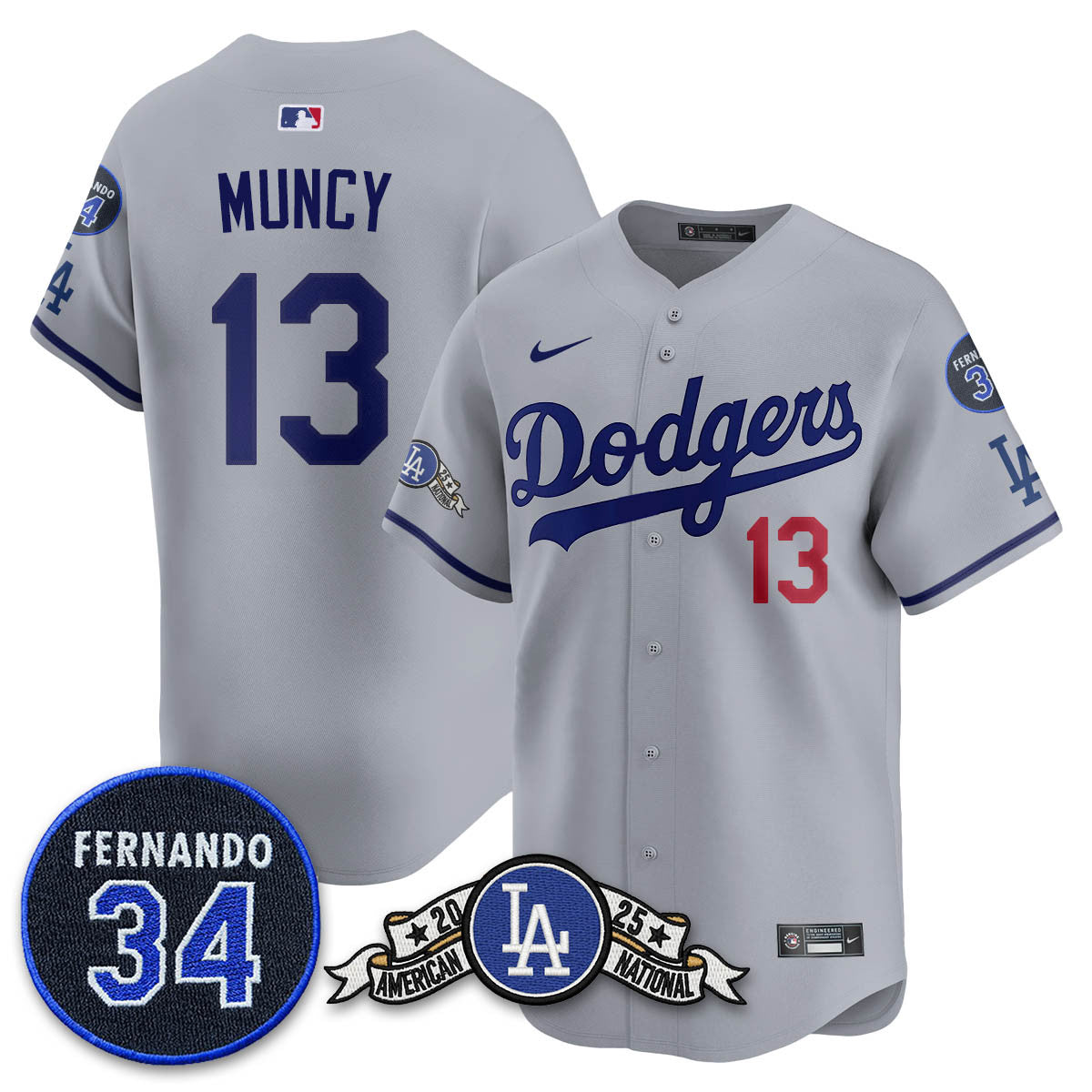 LAD 2025 National League Champions Jersey - Stitched