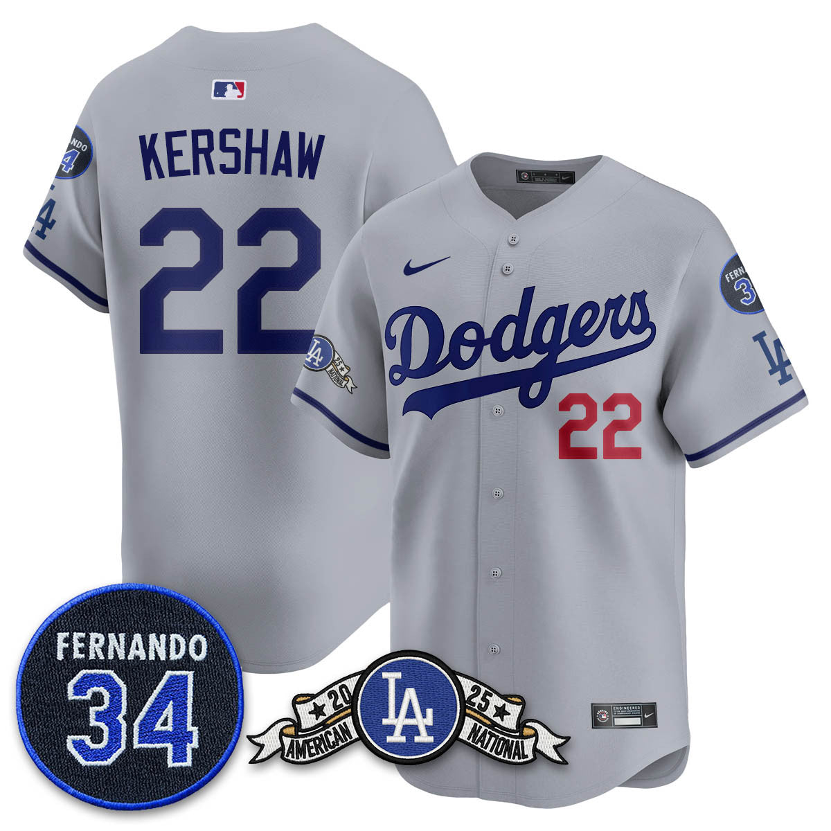 LAD 2025 National League Champions Jersey - Stitched