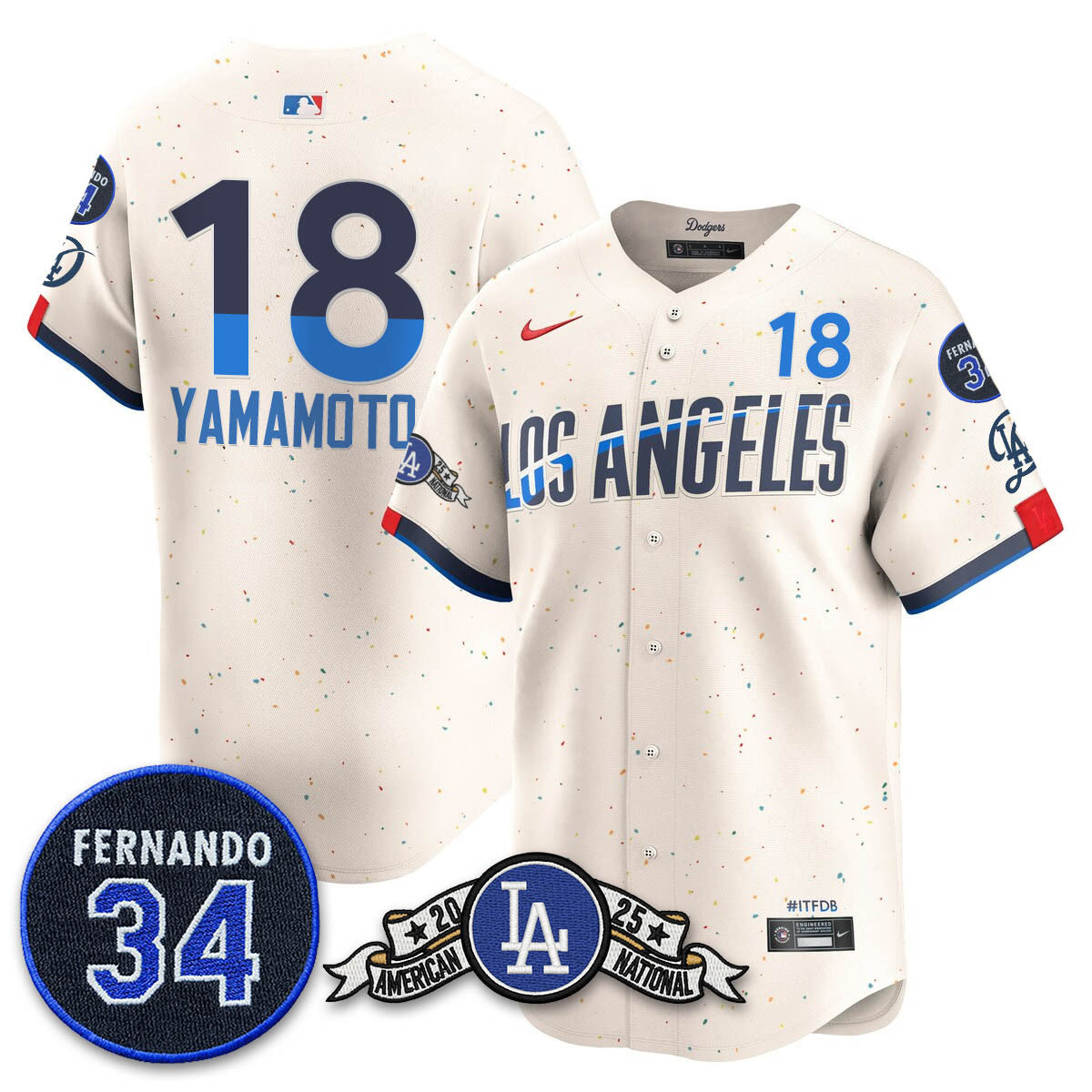 LAD 2025 National League Champions Jersey - Stitched