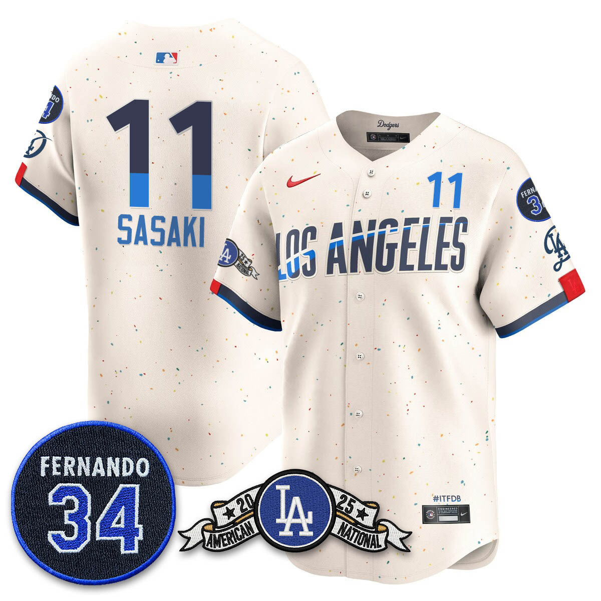 LAD 2025 National League Champions Jersey - Stitched