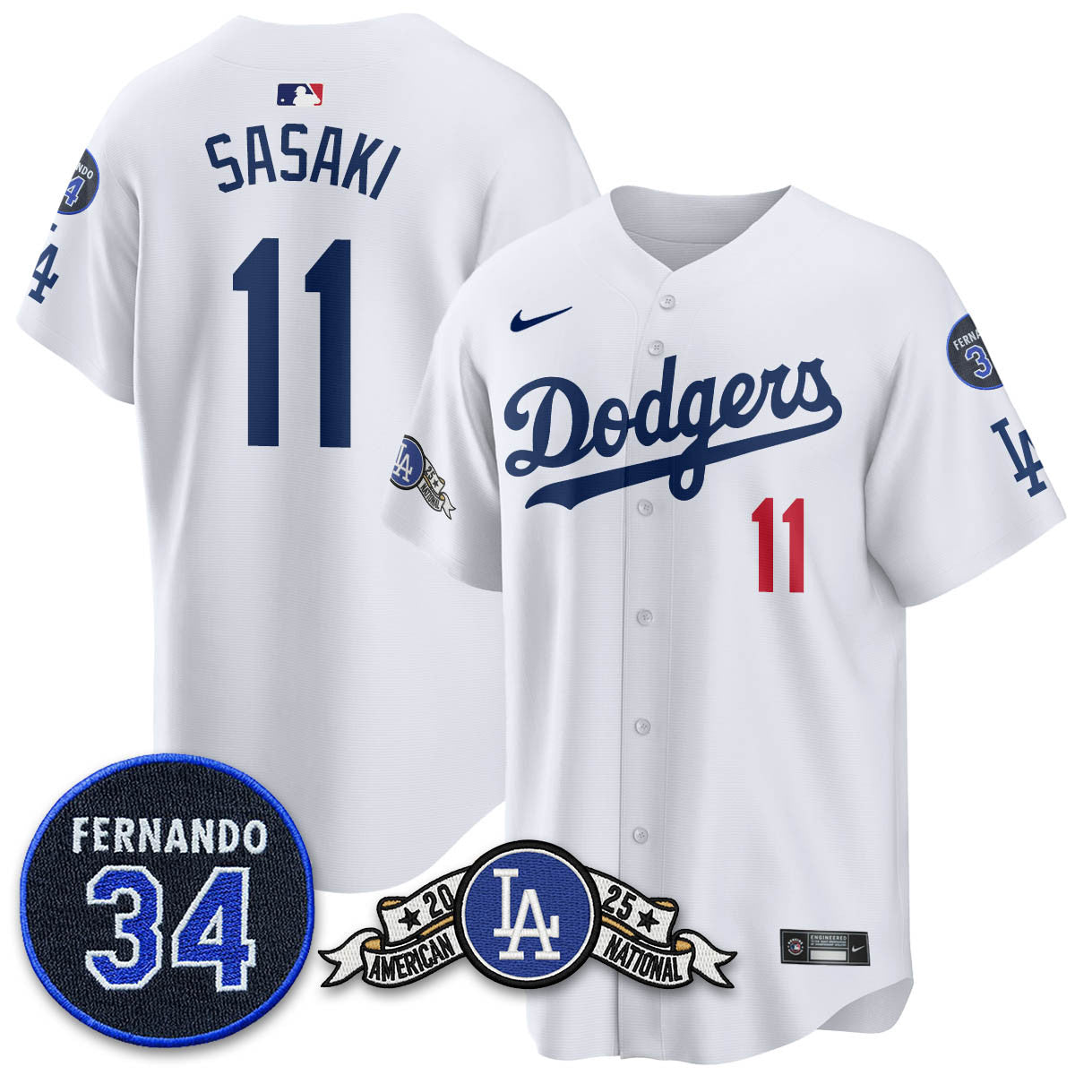 LAD 2025 National League Champions Jersey - Stitched