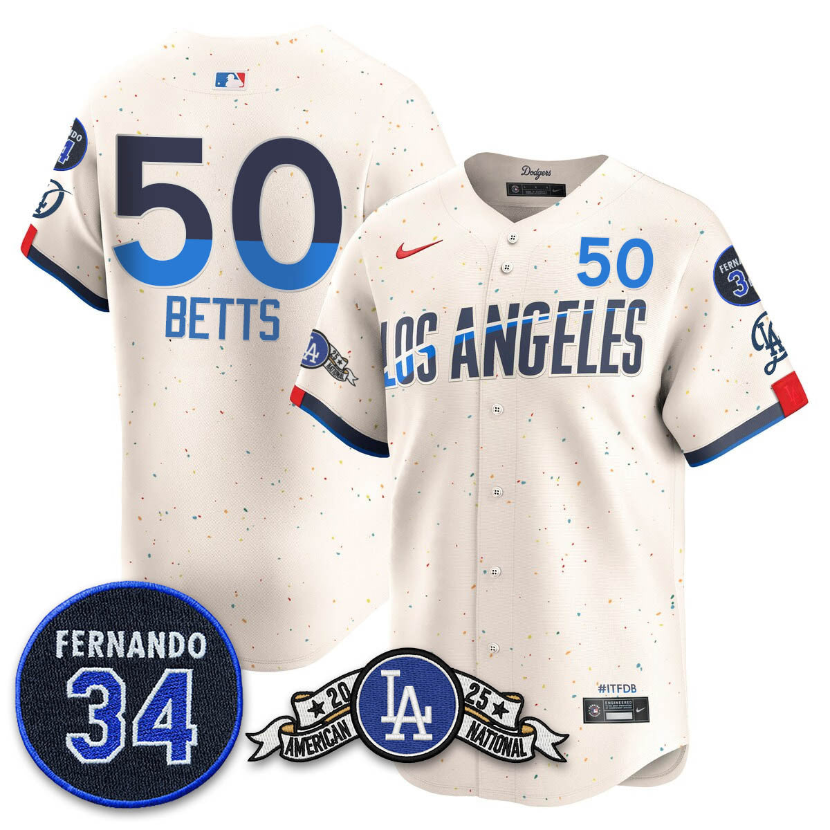 LAD 2025 National League Champions Jersey - Stitched