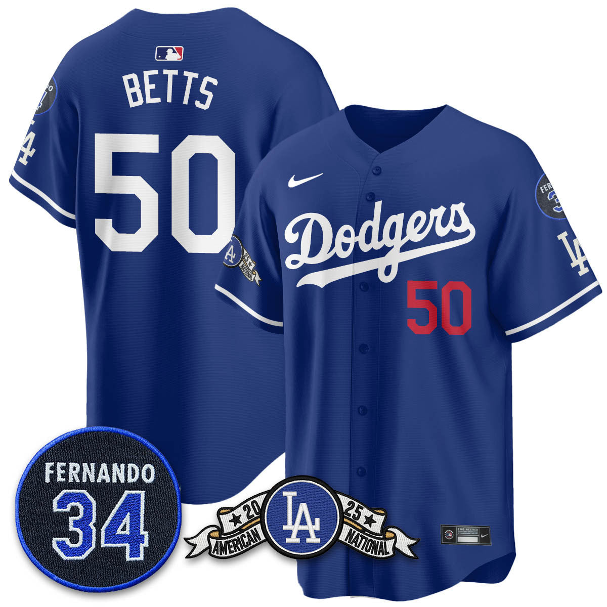 LAD 2025 National League Champions Jersey - Stitched