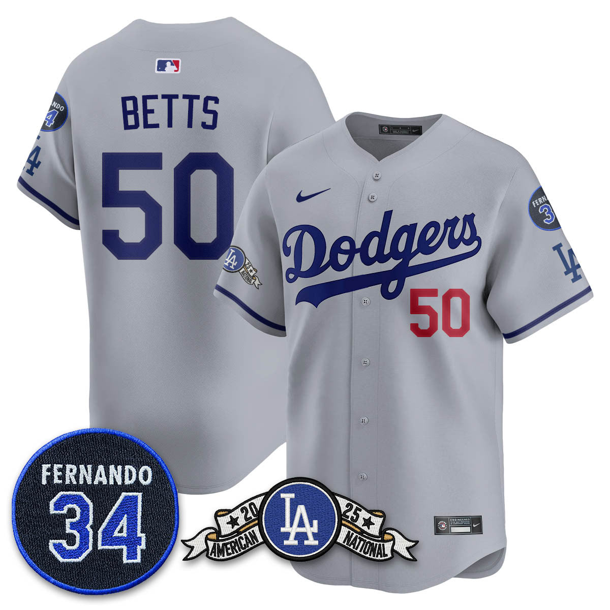 LAD 2025 National League Champions Jersey - Stitched