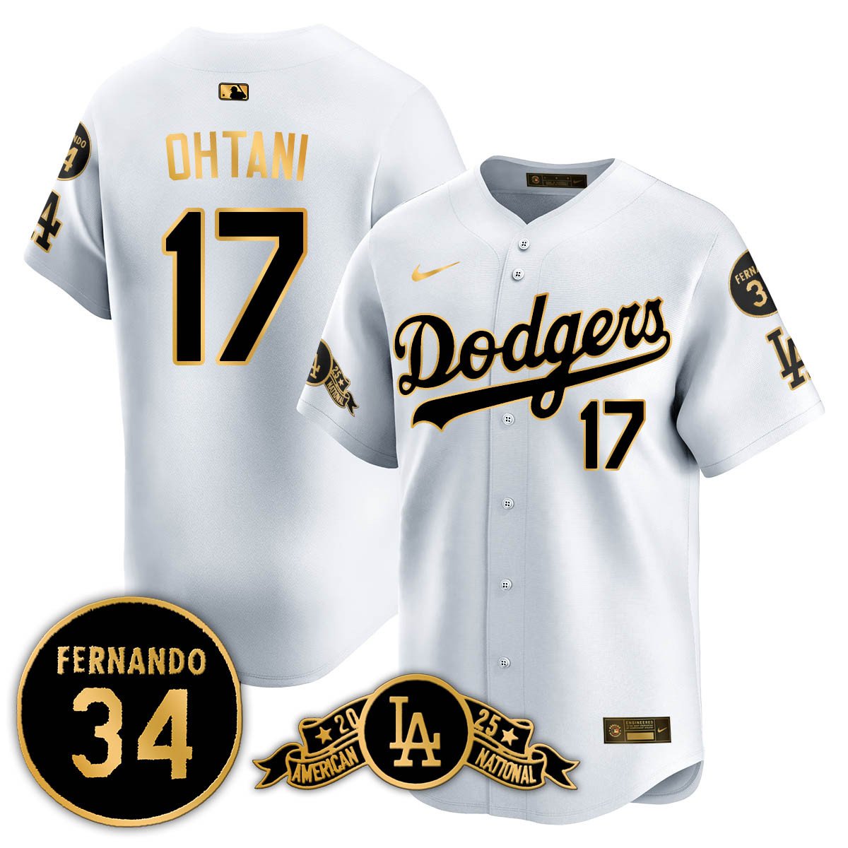 LAD 2025 National League Champions Jersey - Stitched