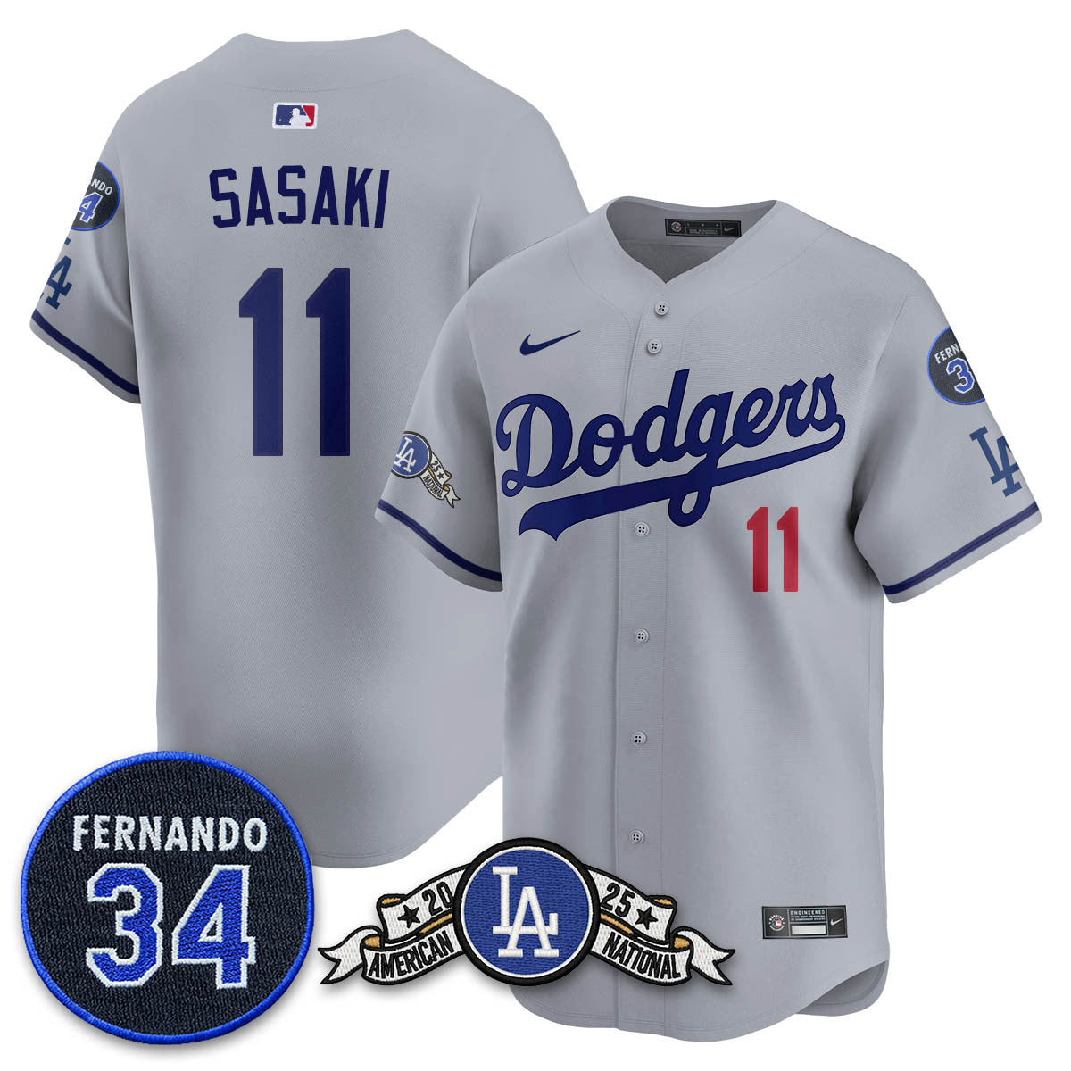 LAD 2025 National League Champions Jersey - Stitched