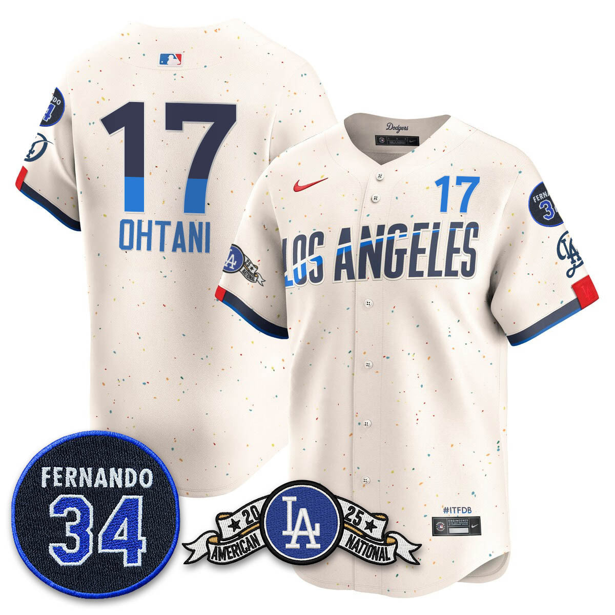 LAD 2025 National League Champions Jersey - Stitched