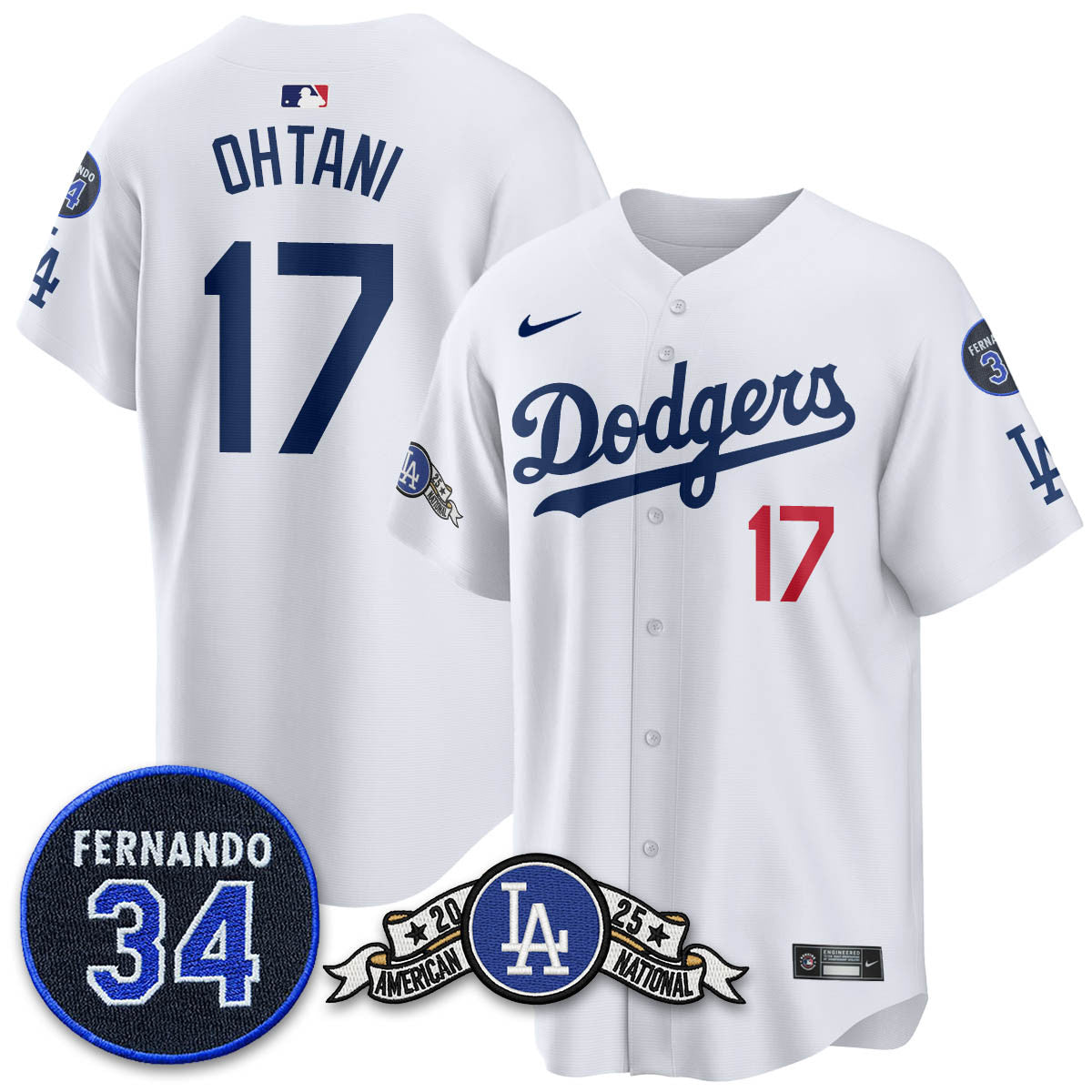 LAD 2025 National League Champions Jersey - Stitched