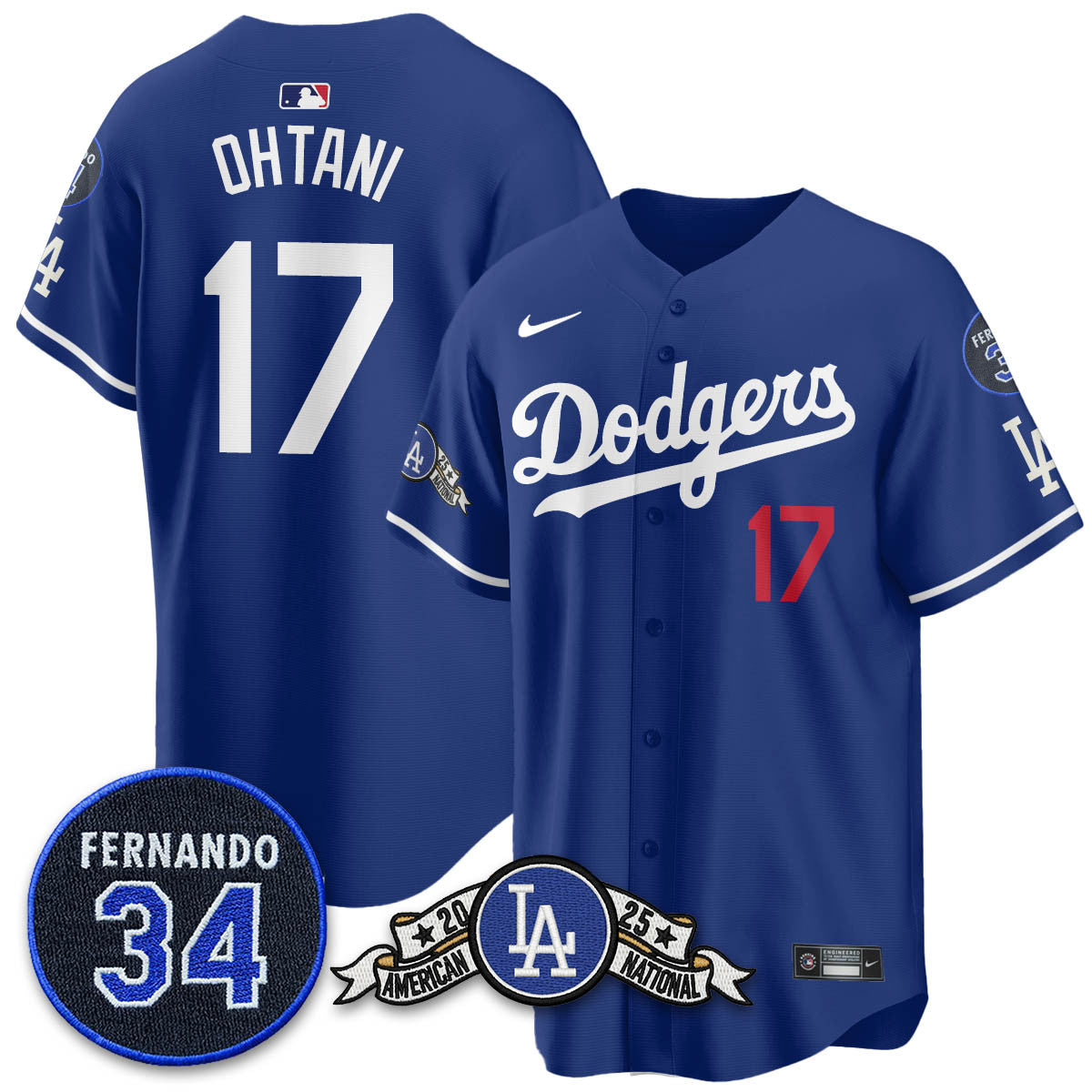 LAD 2025 National League Champions Jersey - Stitched