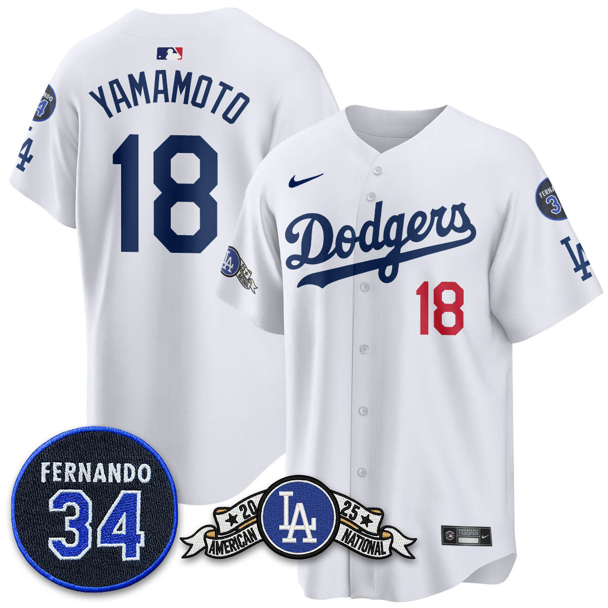 LAD 2025 National League Champions Jersey - Stitched