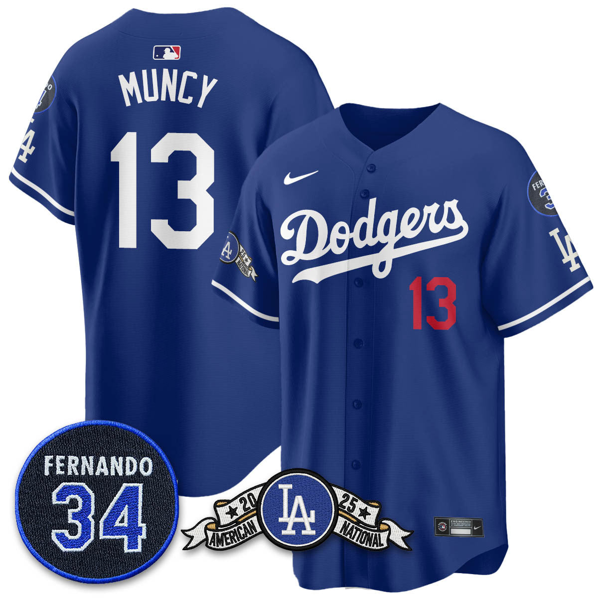 LAD 2025 National League Champions Jersey - Stitched