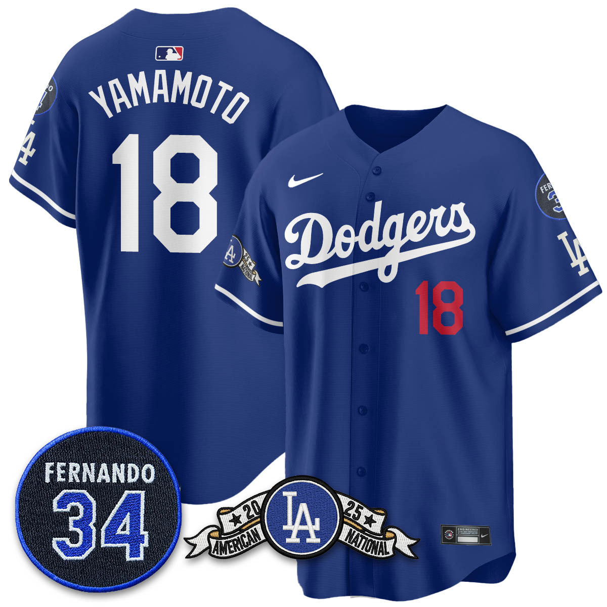 LAD 2025 National League Champions Jersey - Stitched