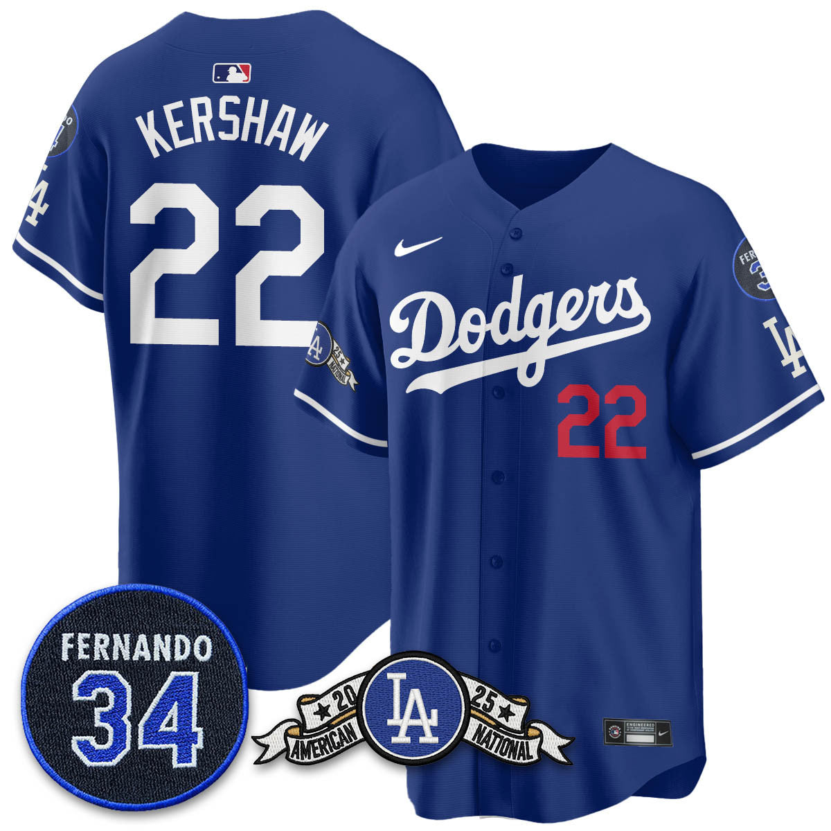 LAD 2025 National League Champions Jersey - Stitched