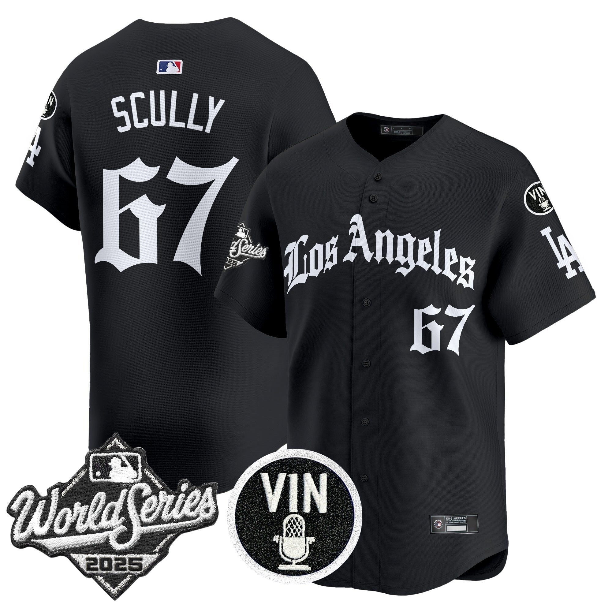 Dodgers 2025 World Series Vapor Premier Limited Jersey - LA Gothic Edition - Stitched